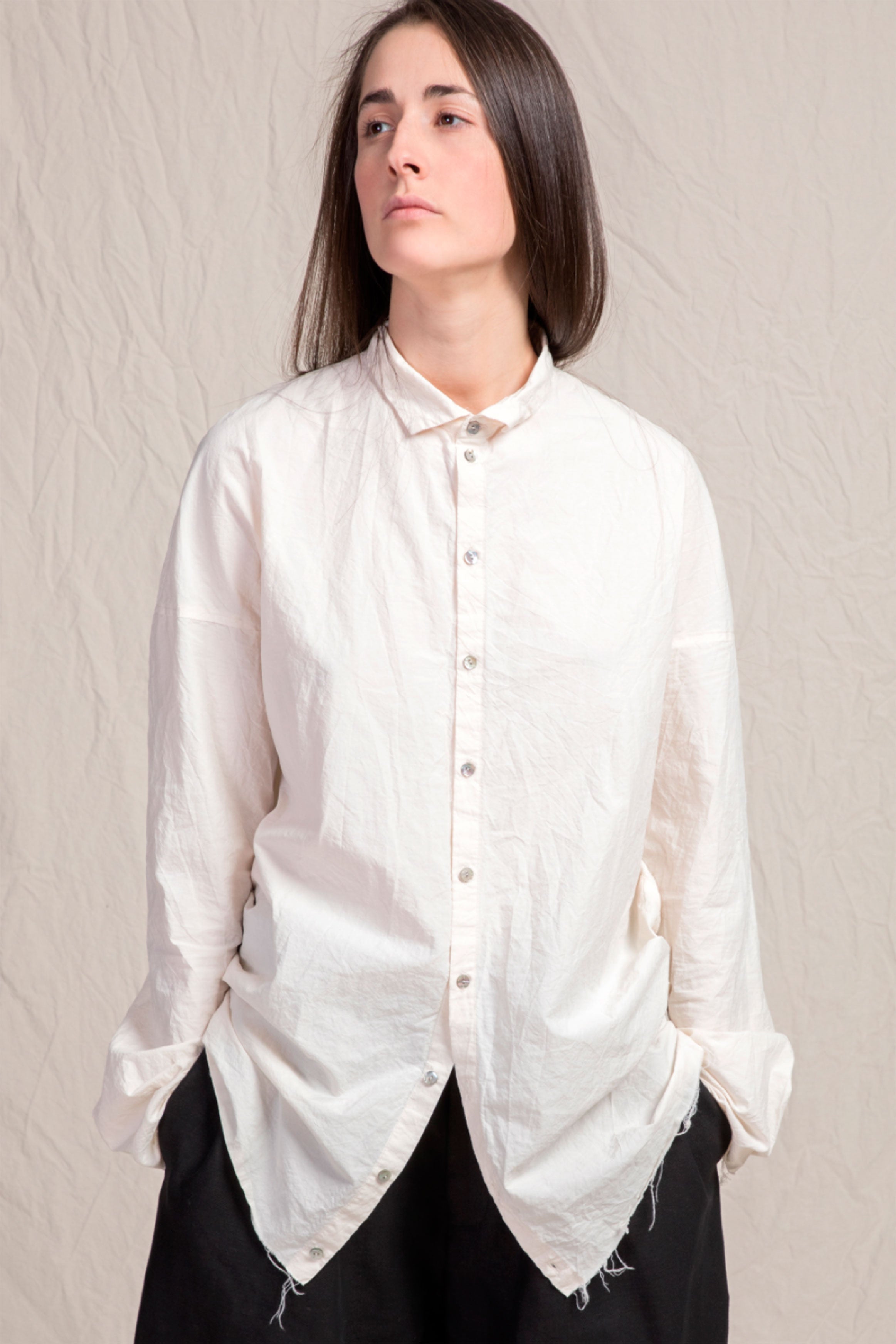 unisex collar short lwr natural