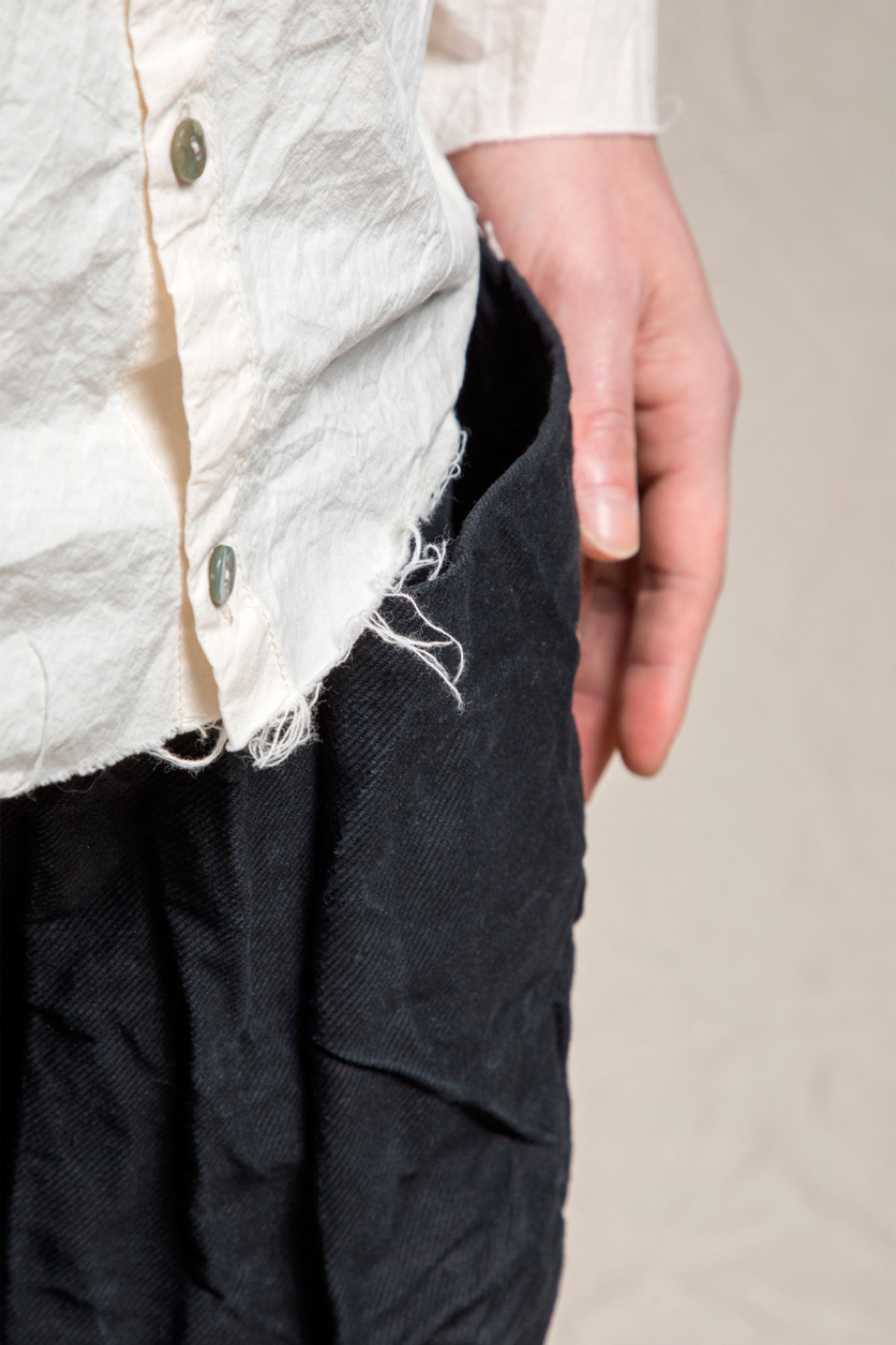 unisex collar short lwr natural