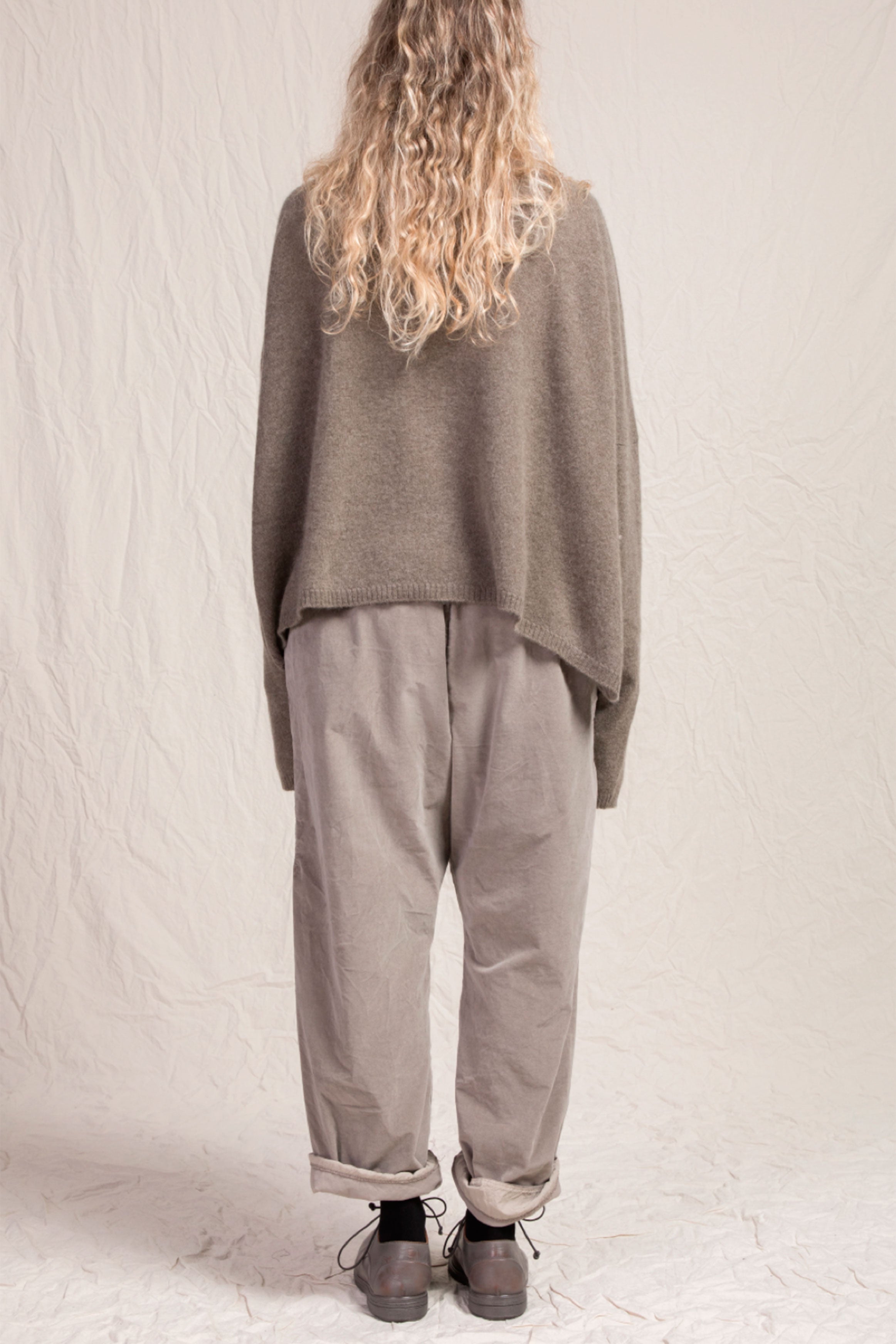 boatneck sweater cashmere marron glace