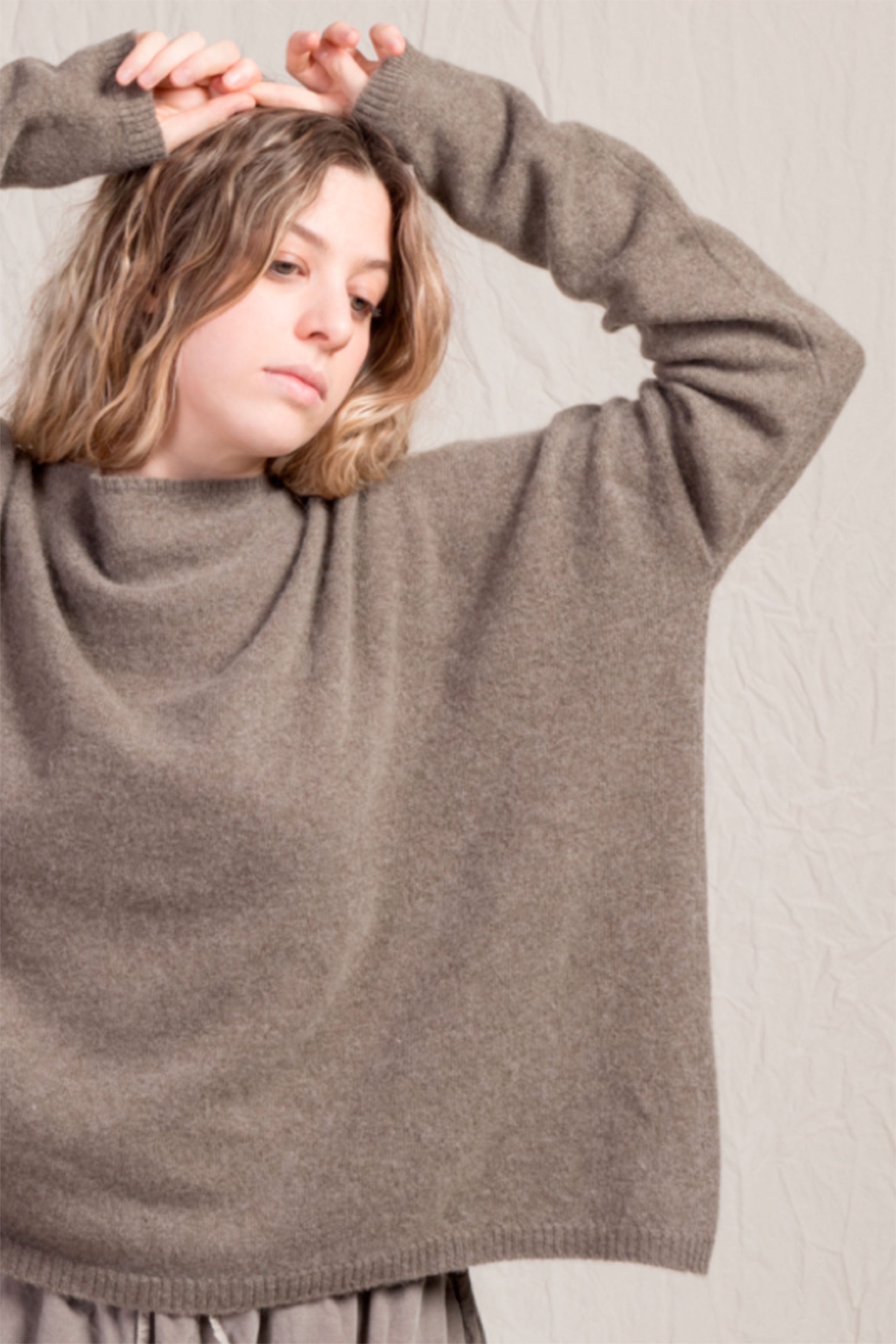 boatneck sweater cashmere marron glace