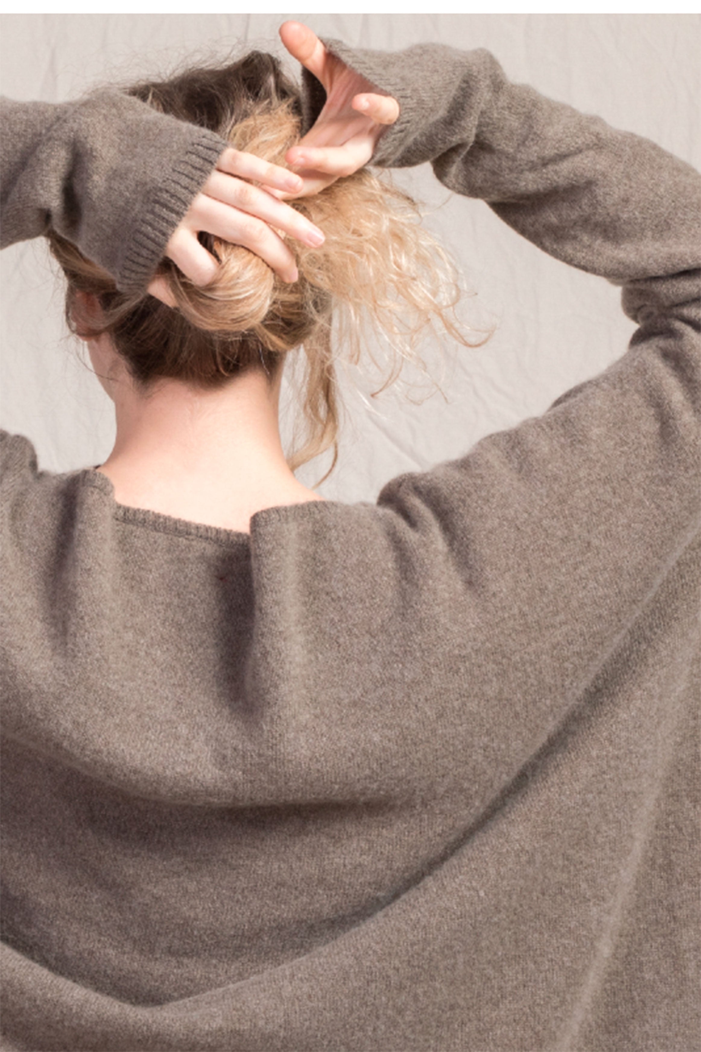 boatneck sweater cashmere marron glace