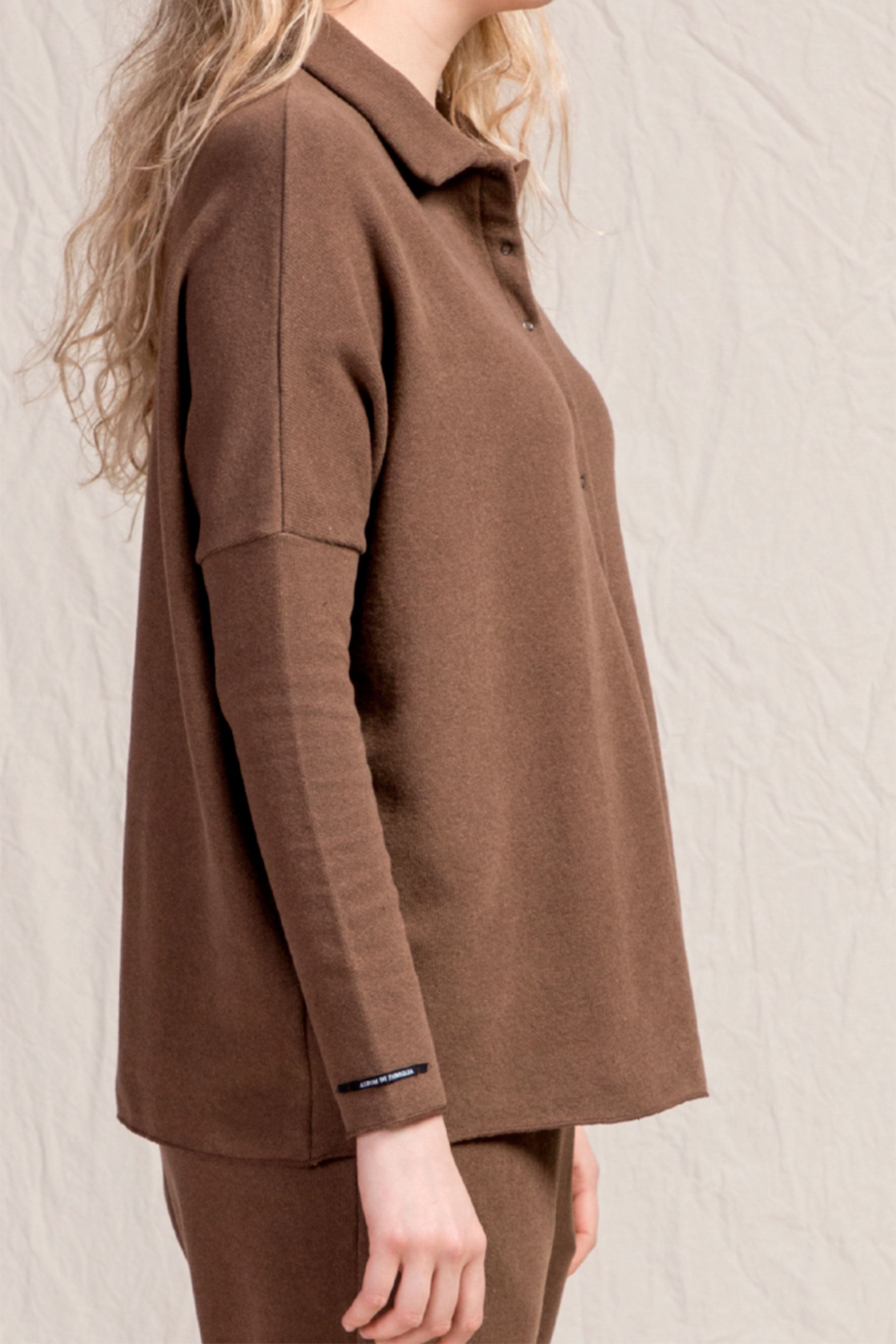 cardigan polo aperta jp chestnut