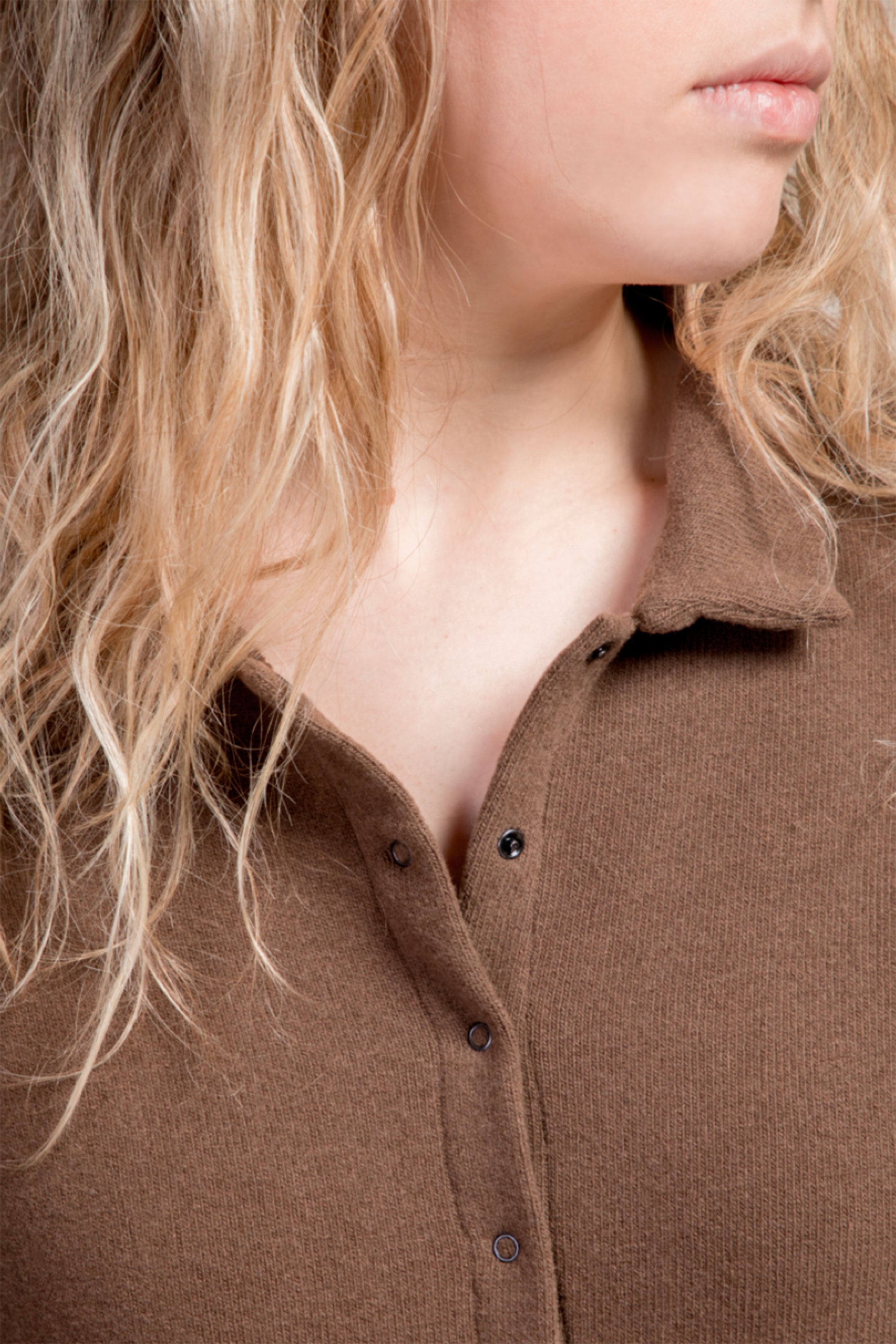 cardigan polo aperta jp chestnut