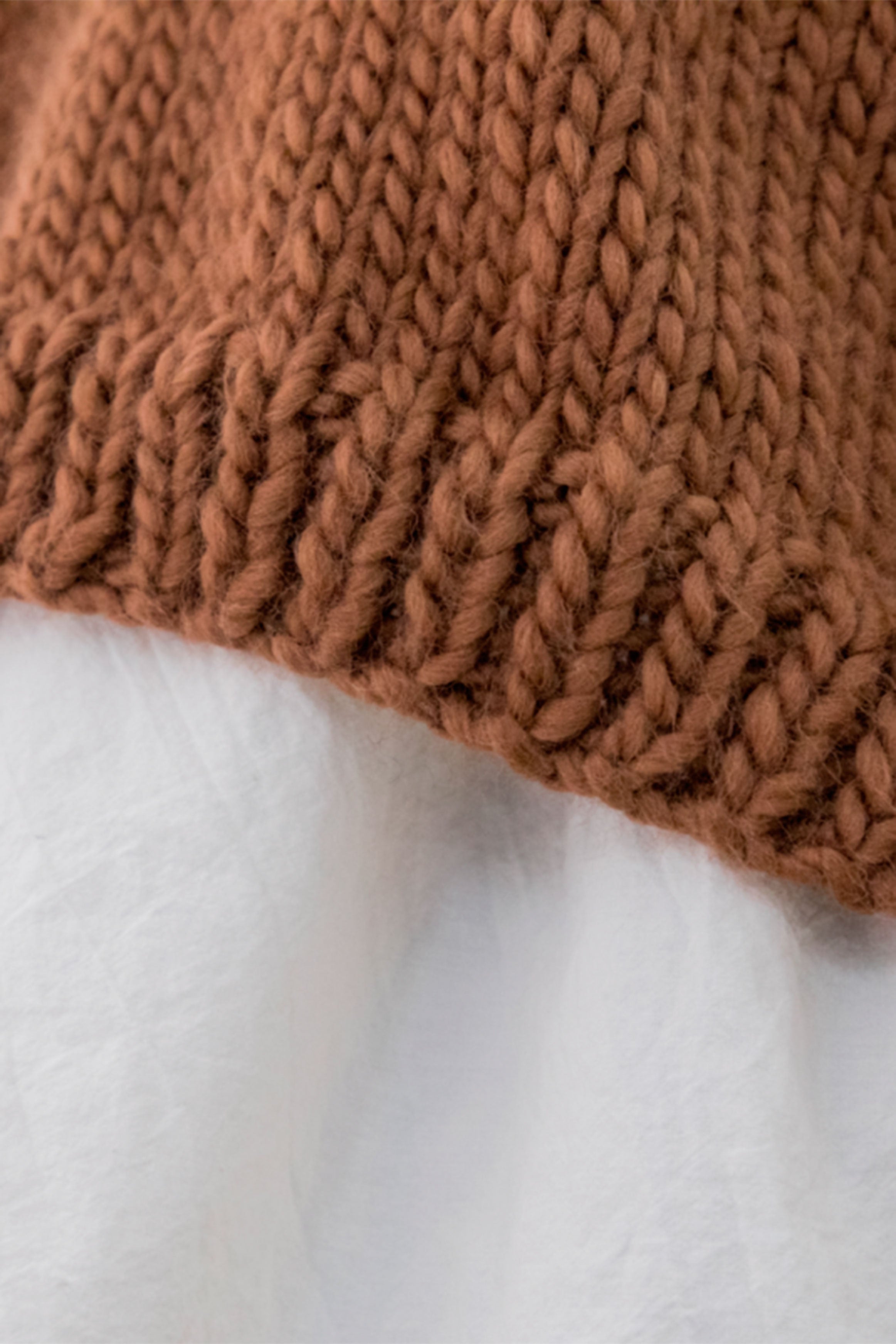 hand knitted vest wo rust