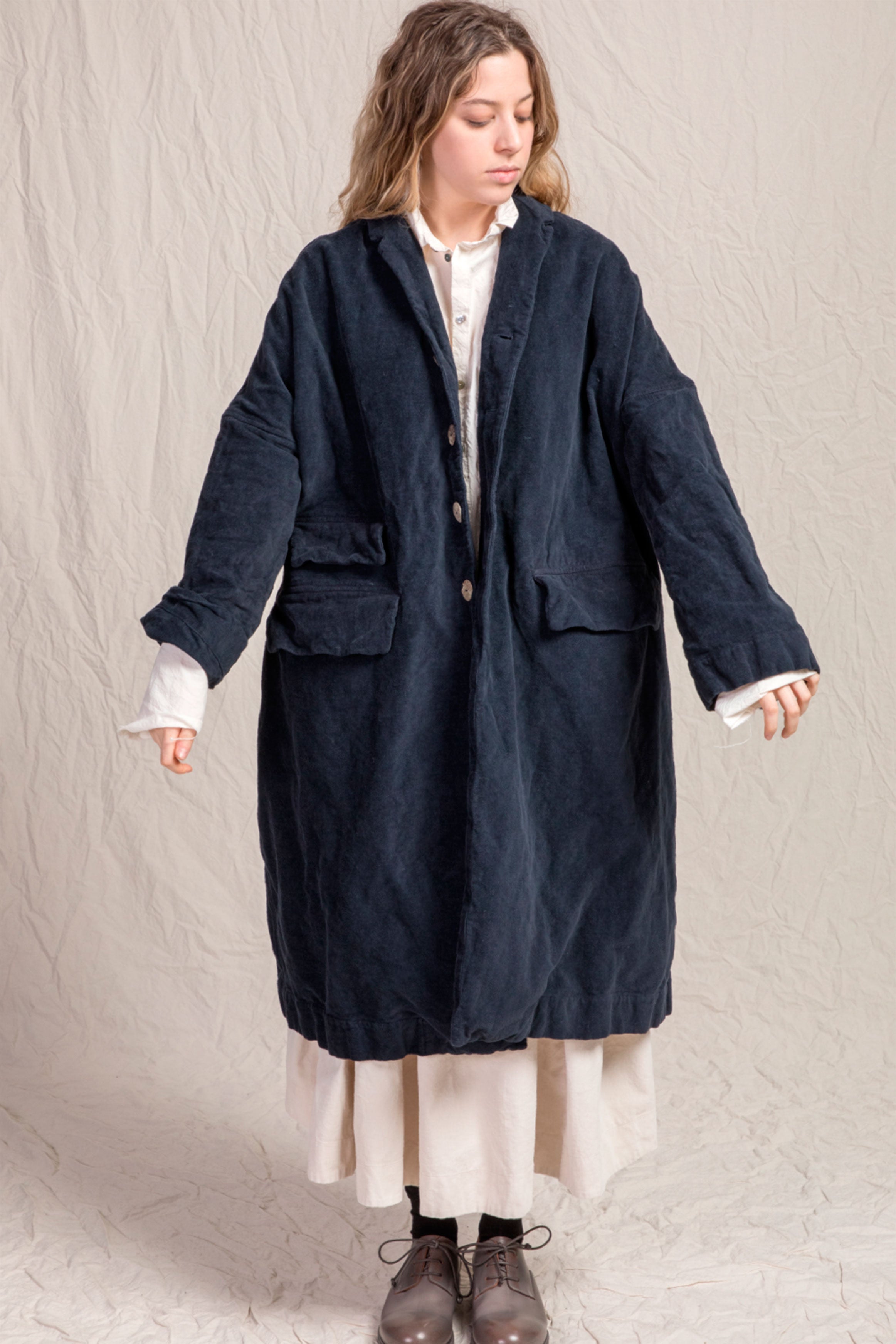 Album Di Famiglia Velvet Hooded Coat Album Di Familia ベルベット