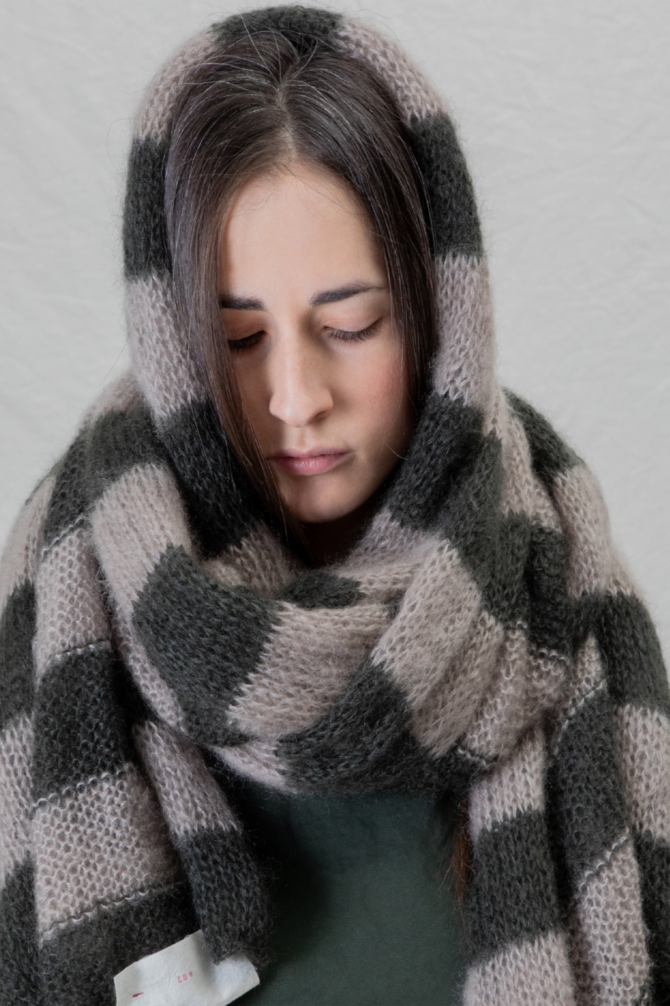 hk striped scarf plume mohair silk forest