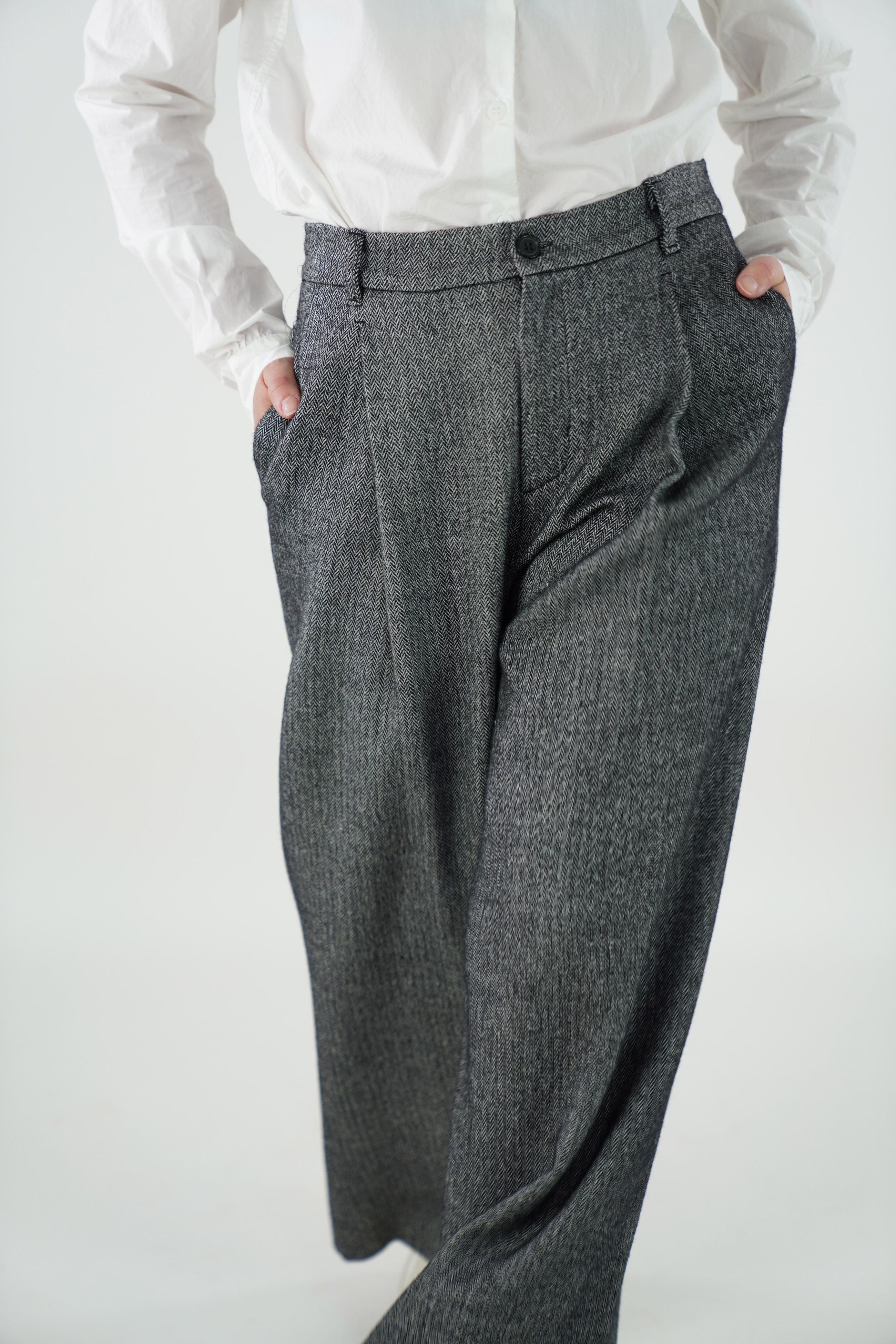 pants seline herringbone
