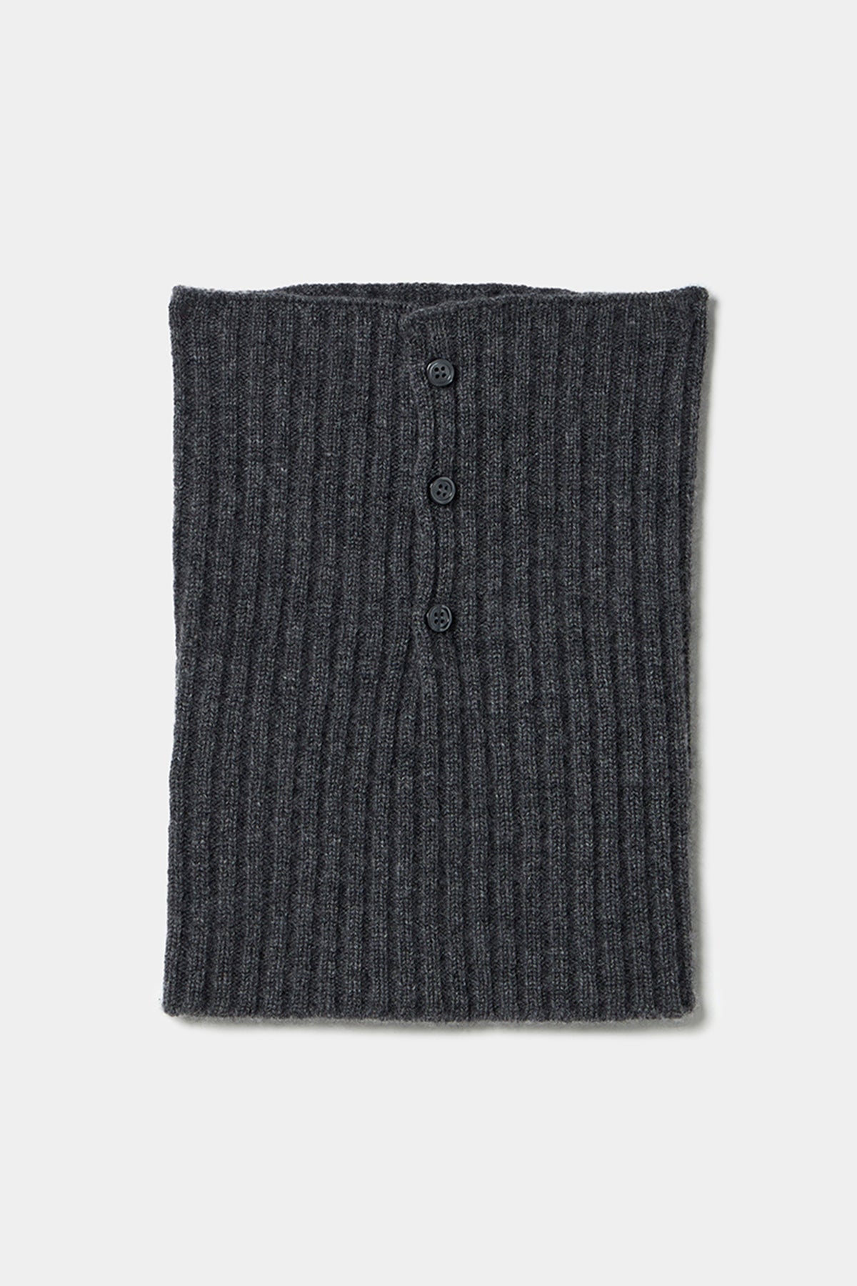 ribbed neck warmer cashmere charcoal