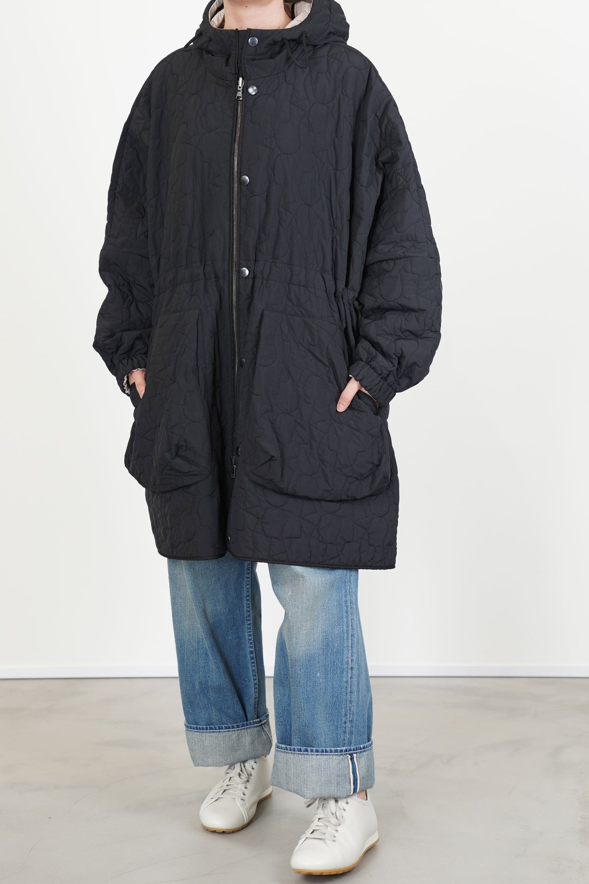reversible sungjin coat black / cream