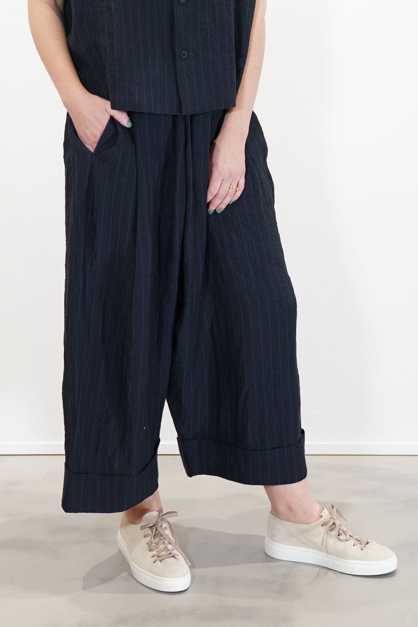 toogood baker trousers butcher stripe ink | carrousel the store