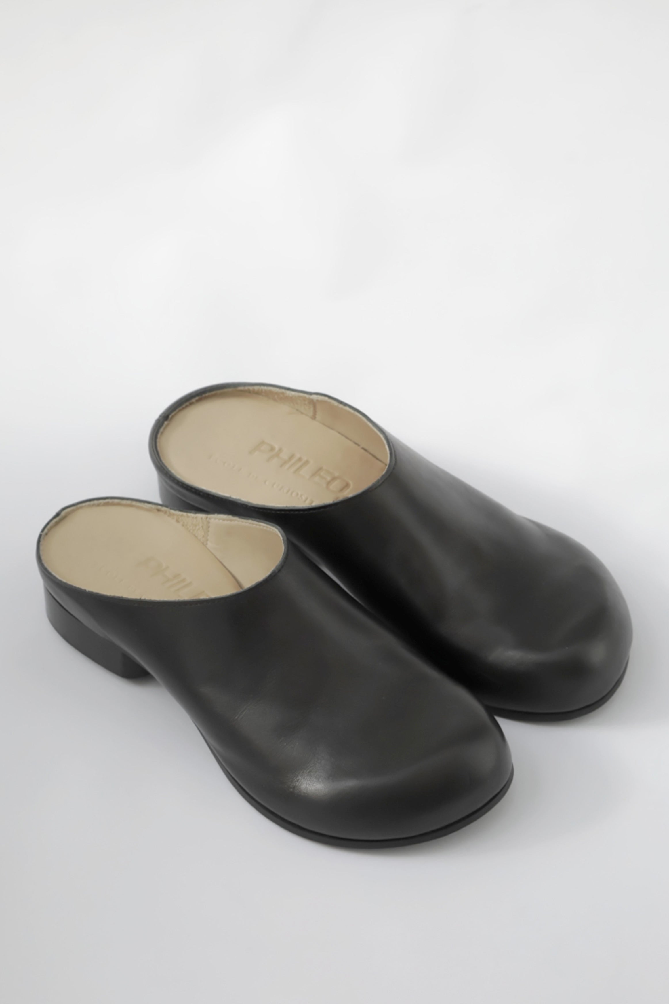 cleo mule sandals leather black