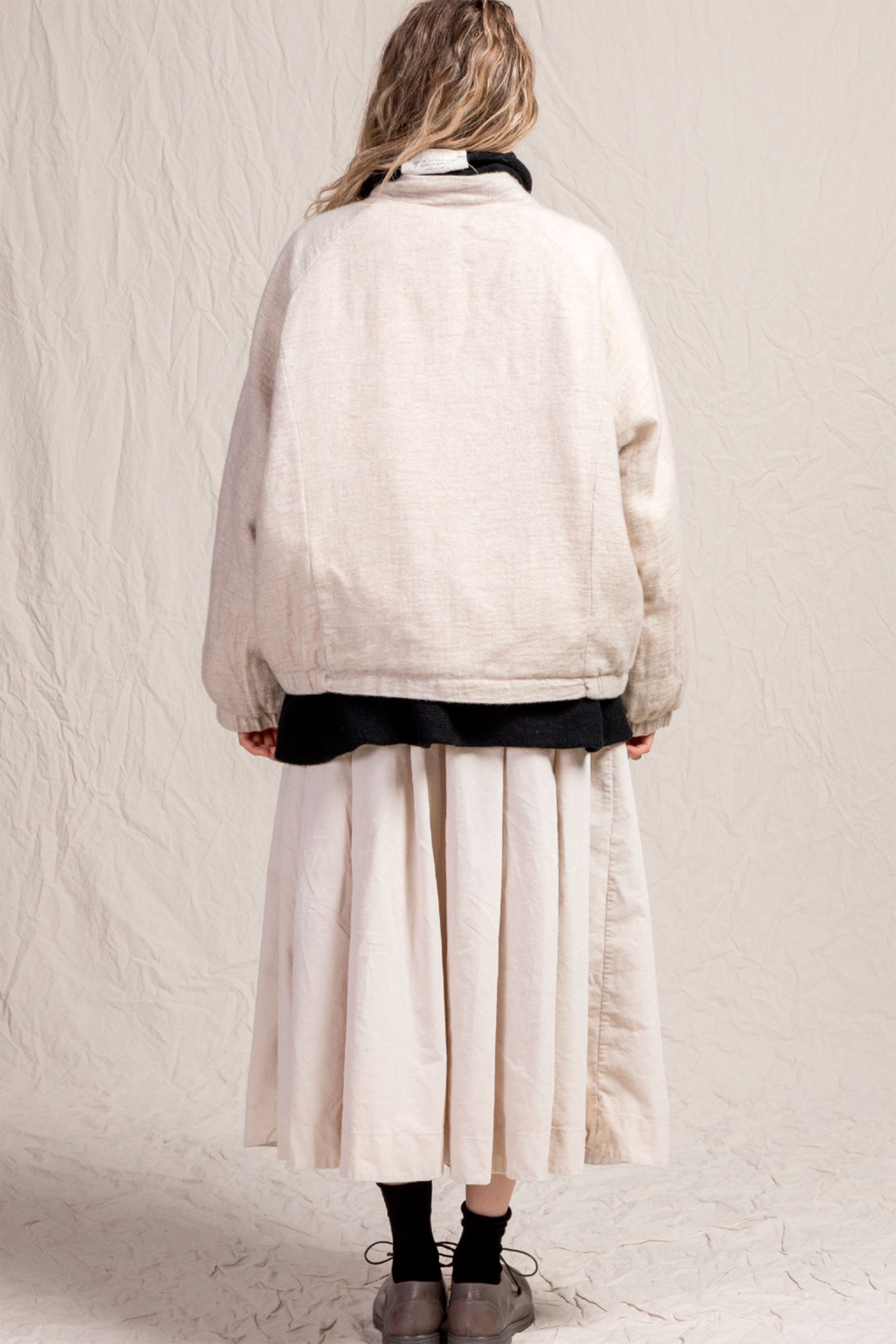 woolen bomber jacket wo|ws natural