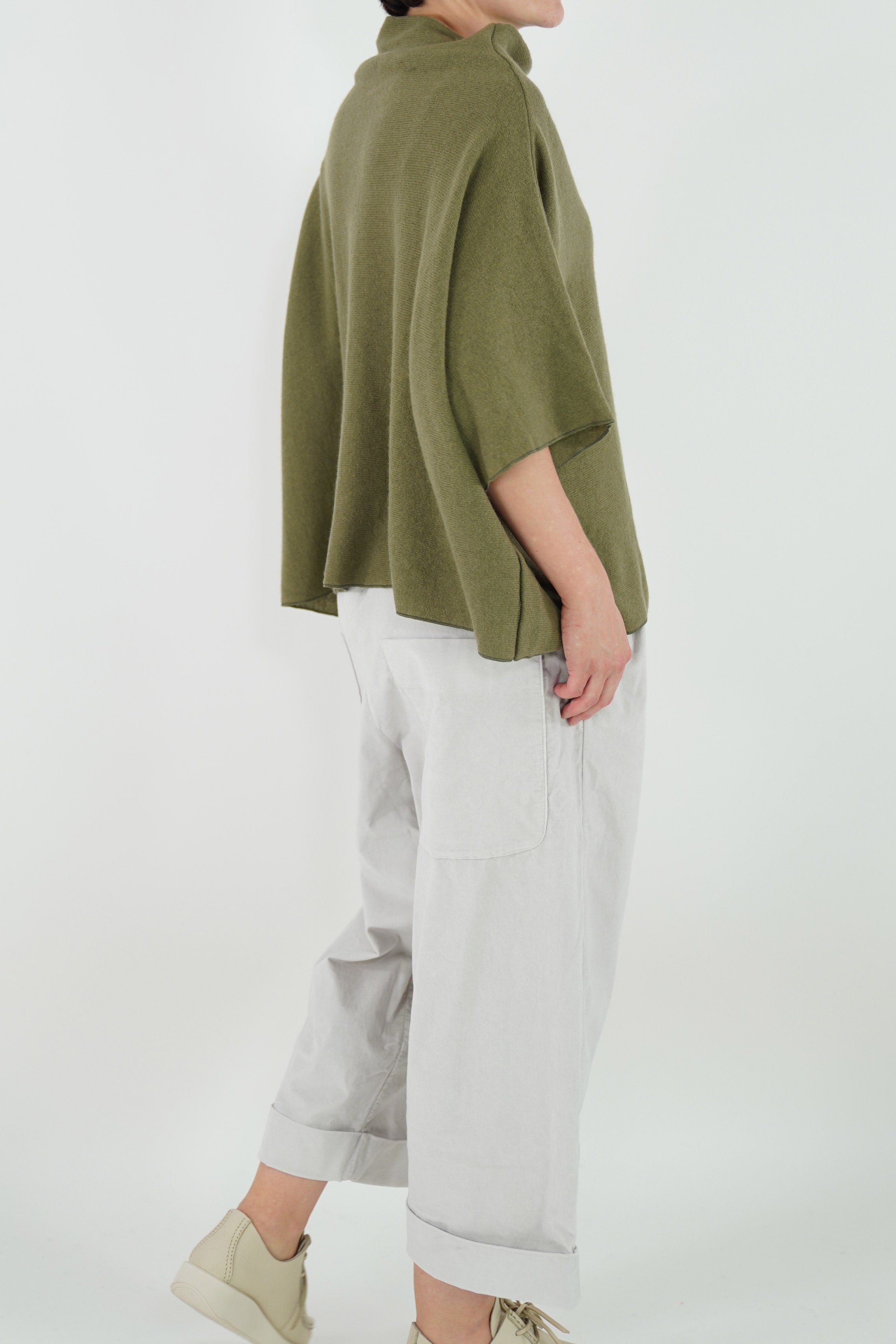 cashmere high neck over olive