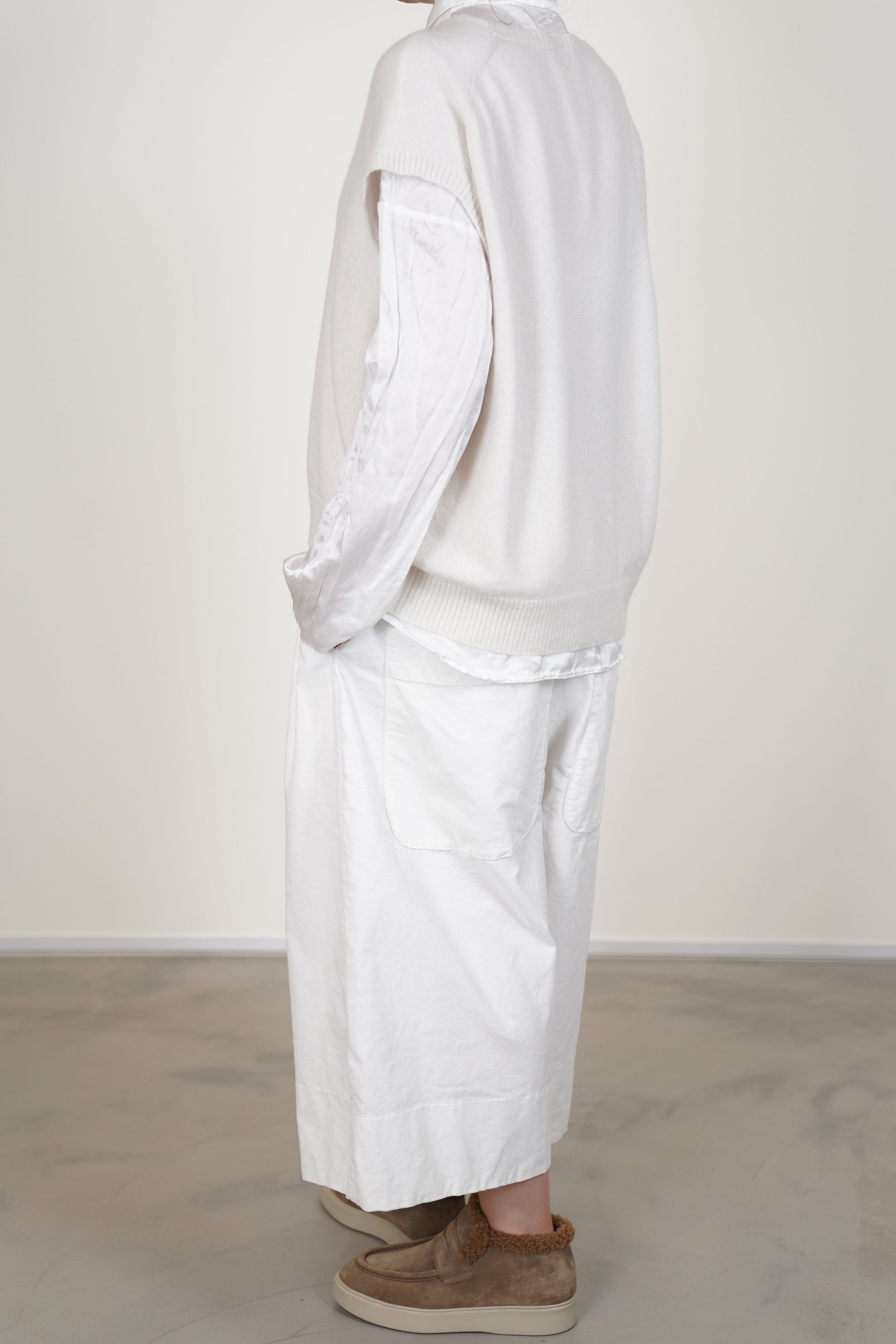 cashmere sleeveless vest oatmeal