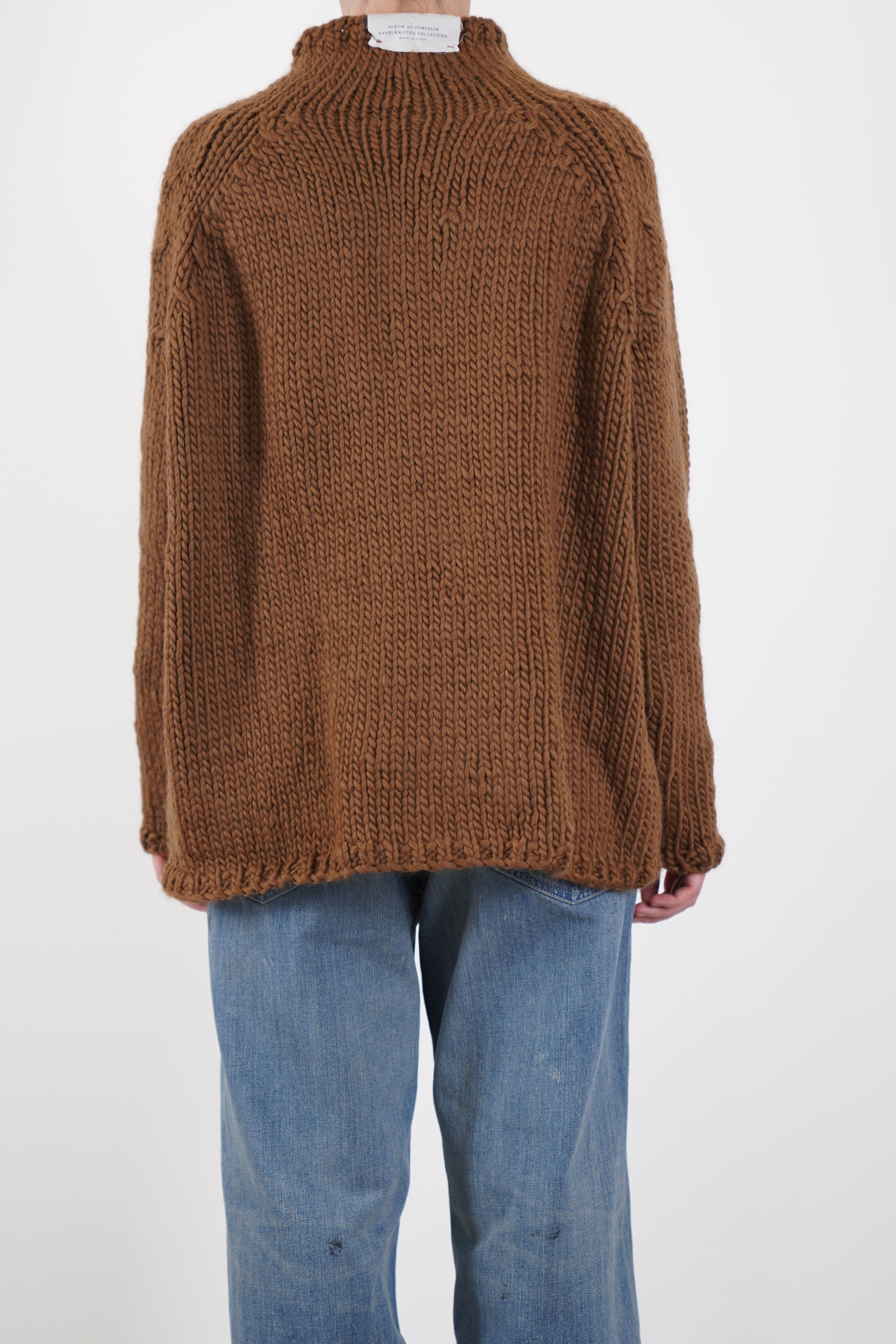 hand knitted dolcevita wool rust