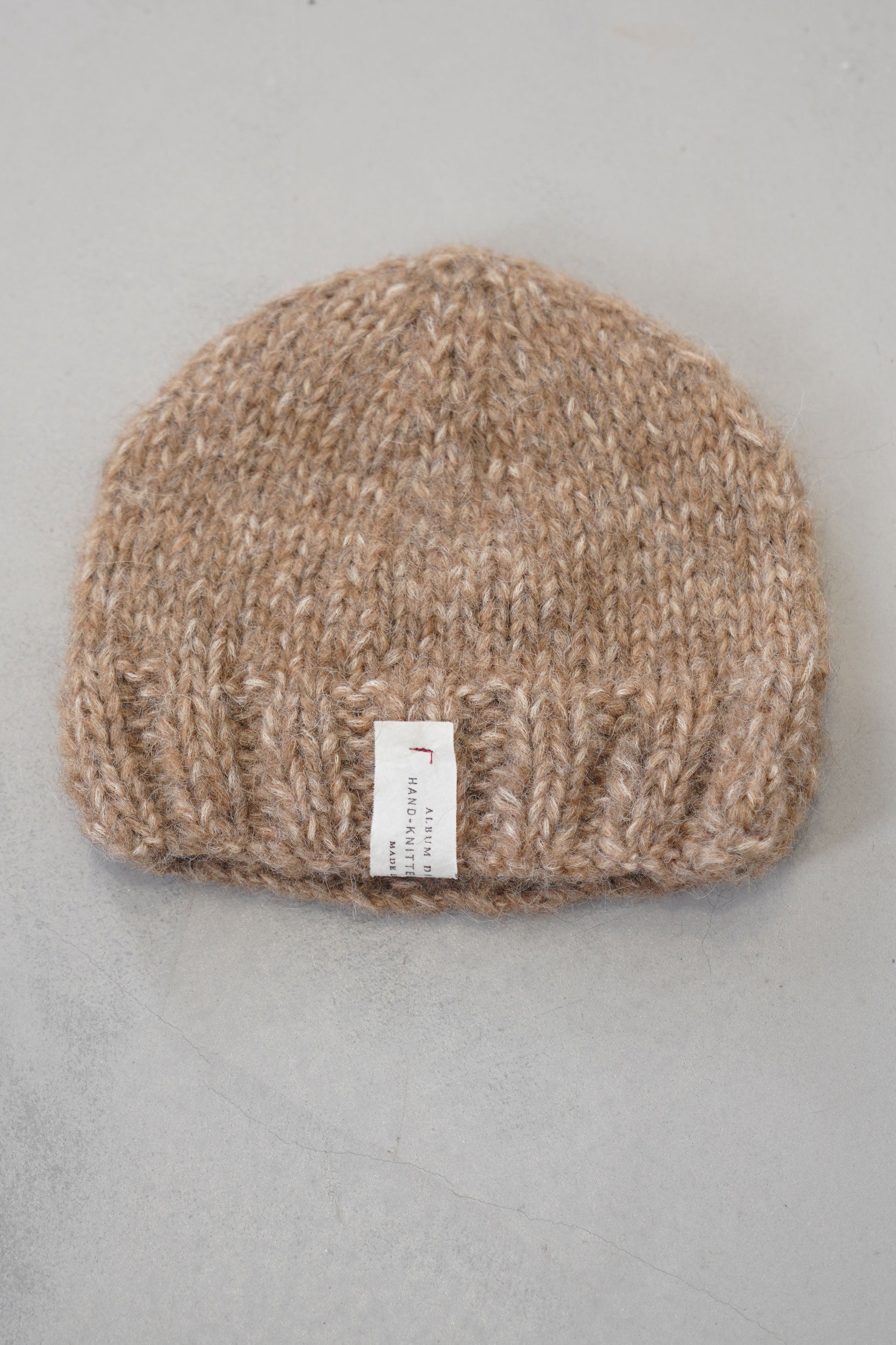 hand knitted eco hat alpaca cotton sugar