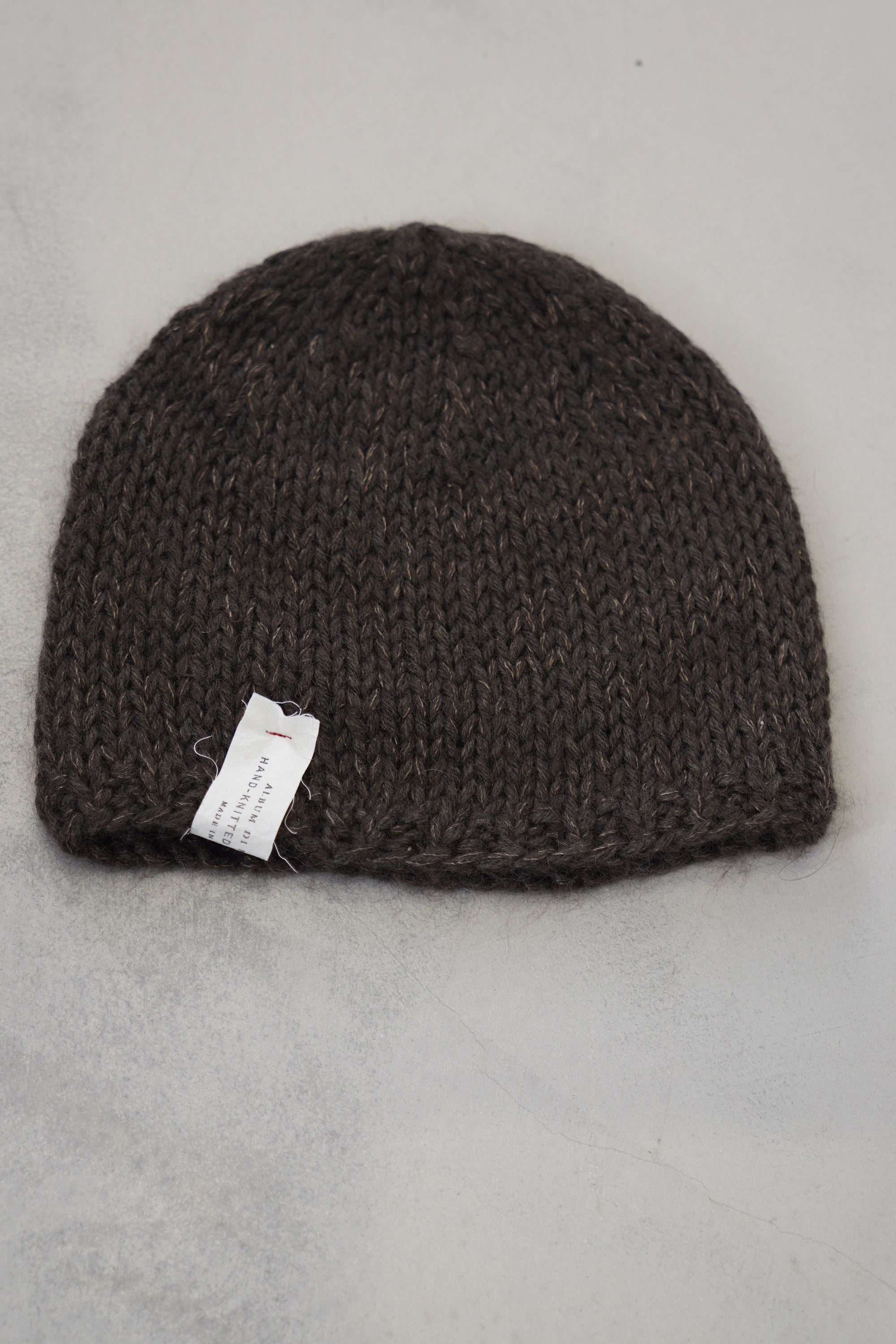 hand knitted hat chocolate