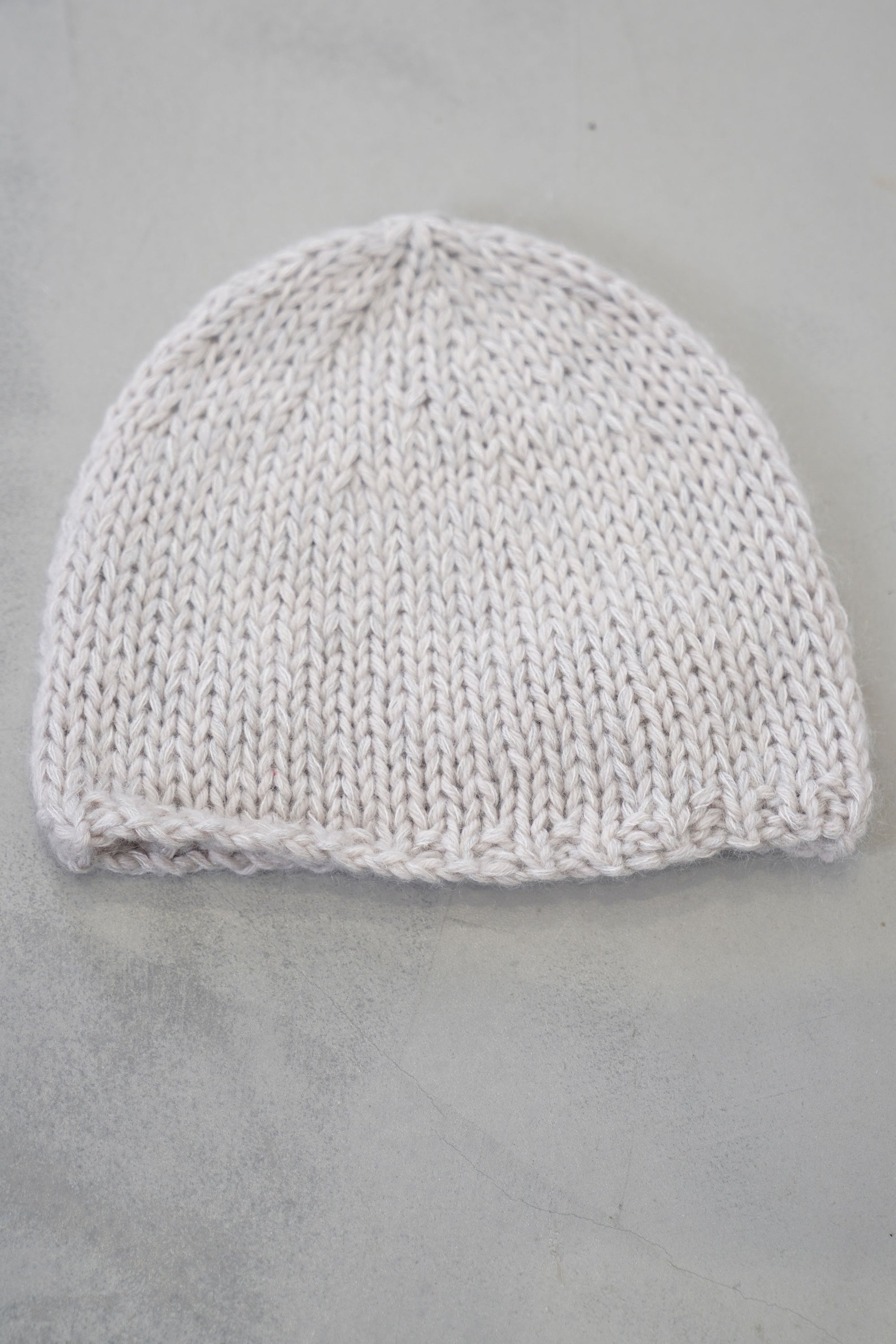 hand knitted hat oatmeal