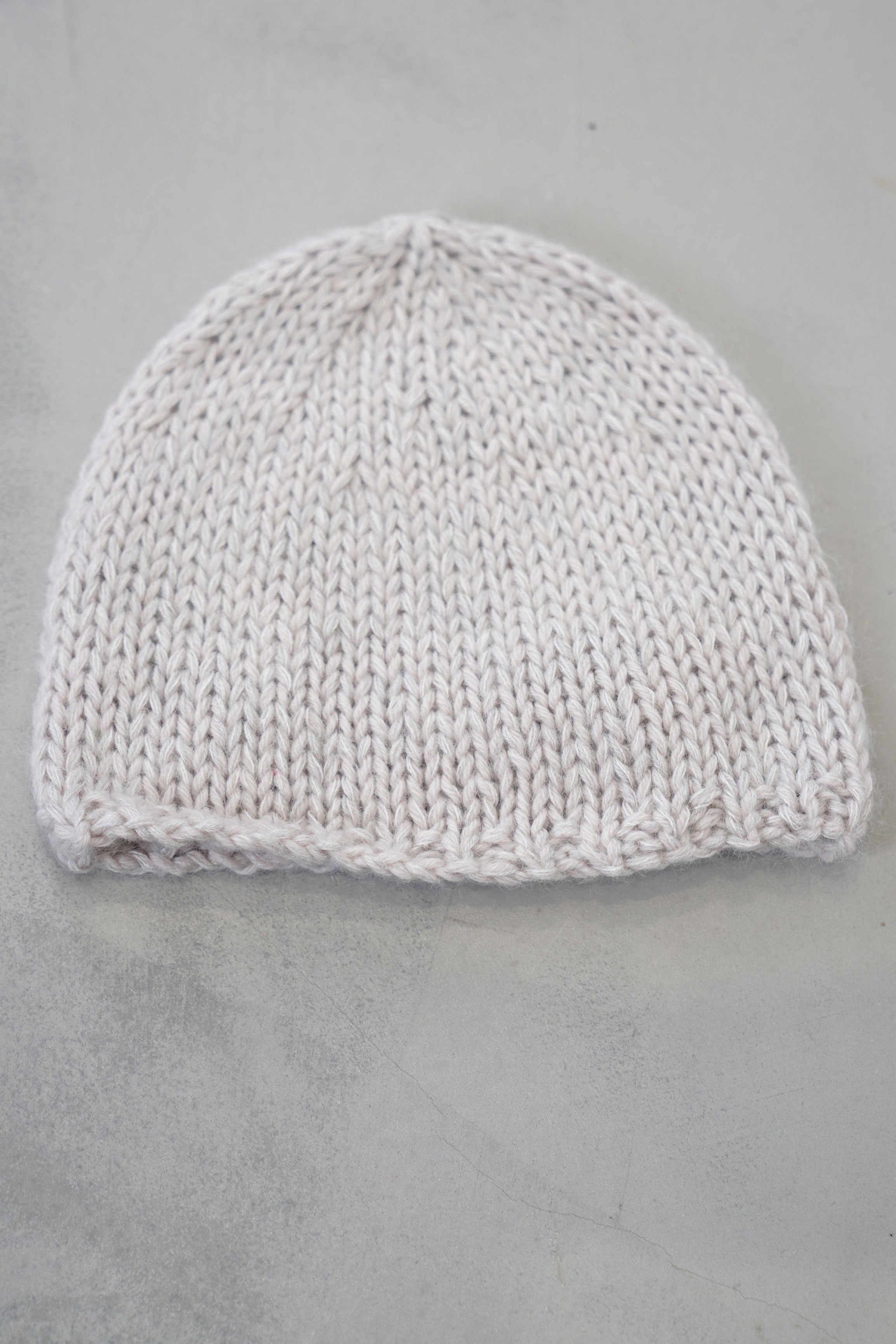 hand knitted hat oatmeal