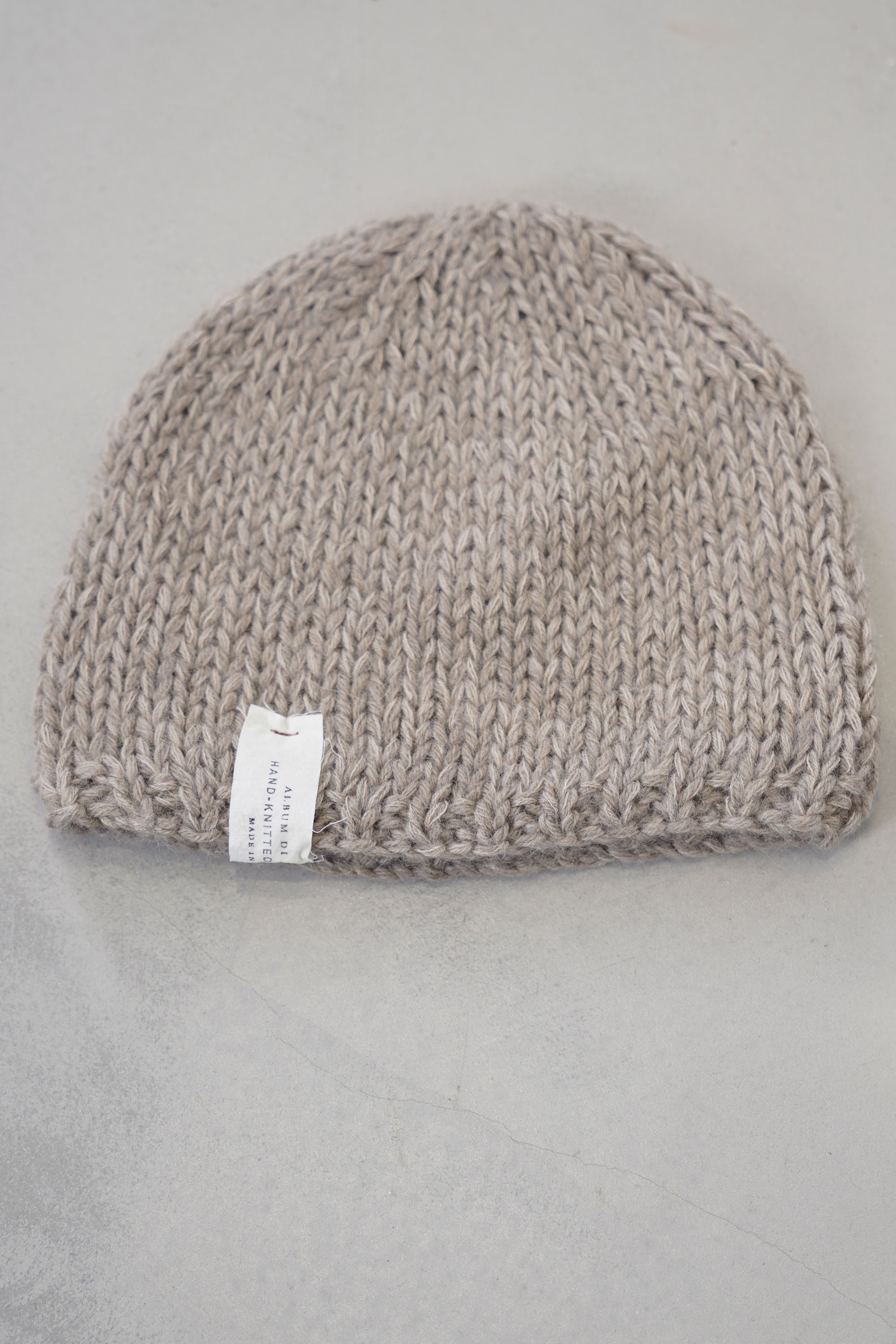 hand knitted hat pebble