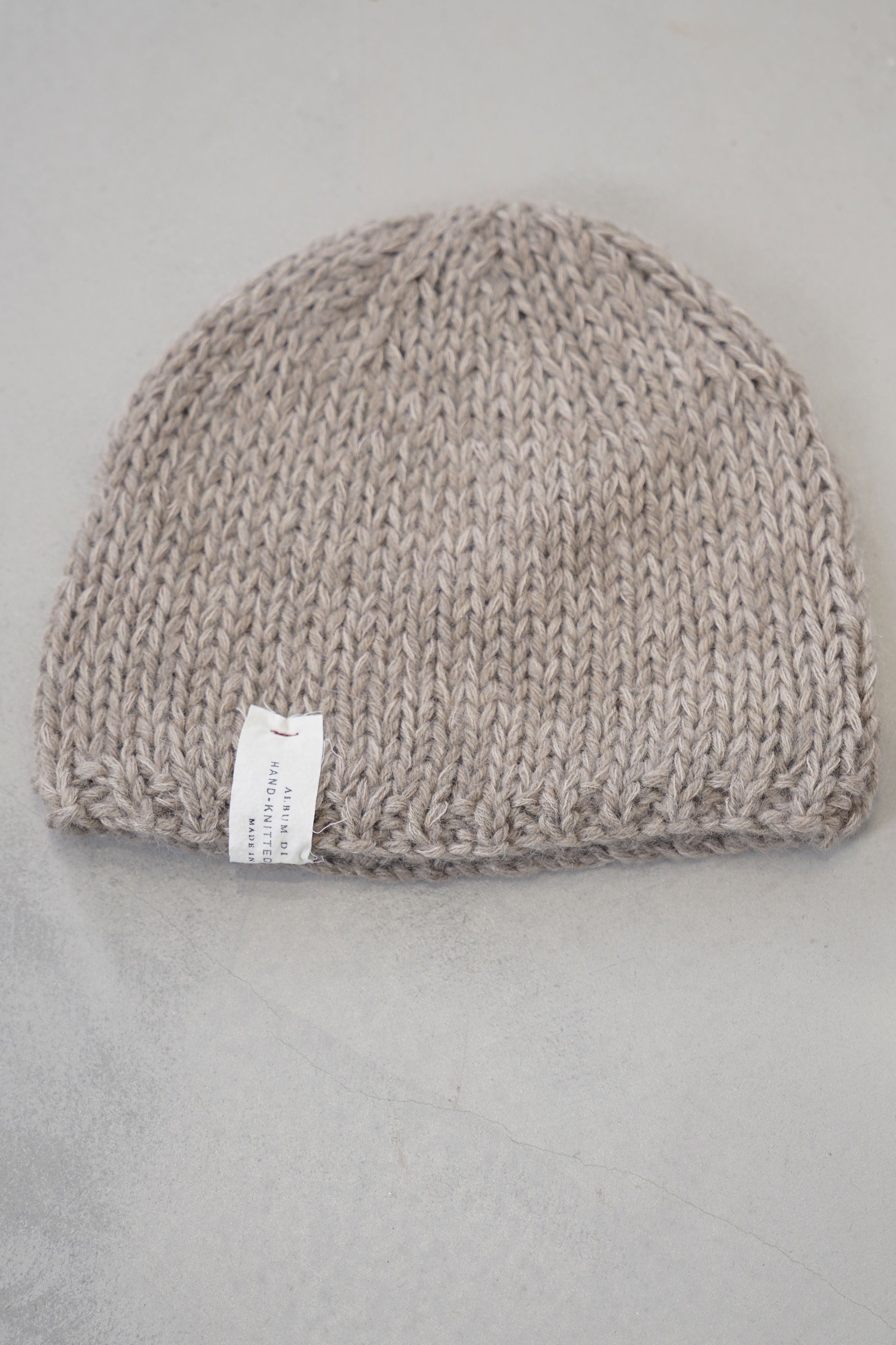hand knitted hat pebble