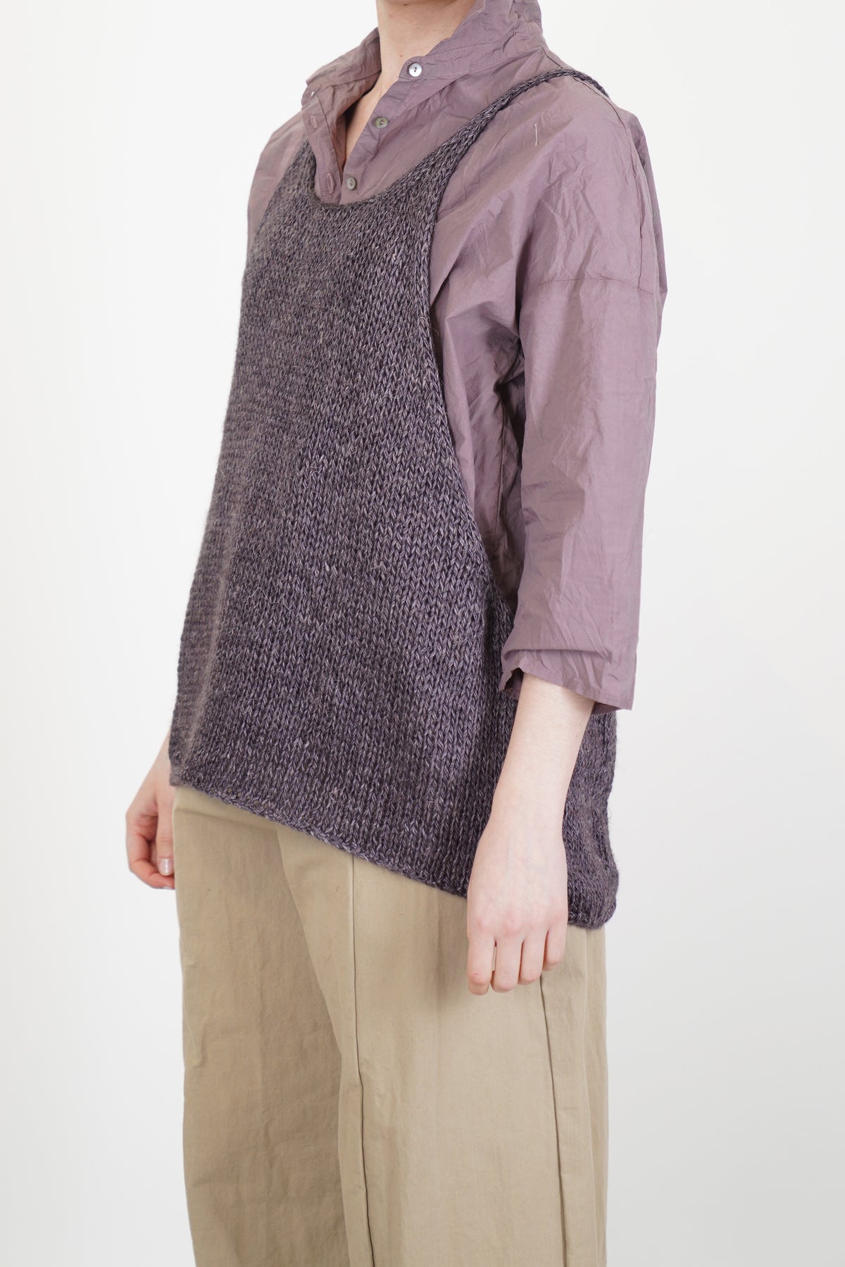 hk vest silk linen grape