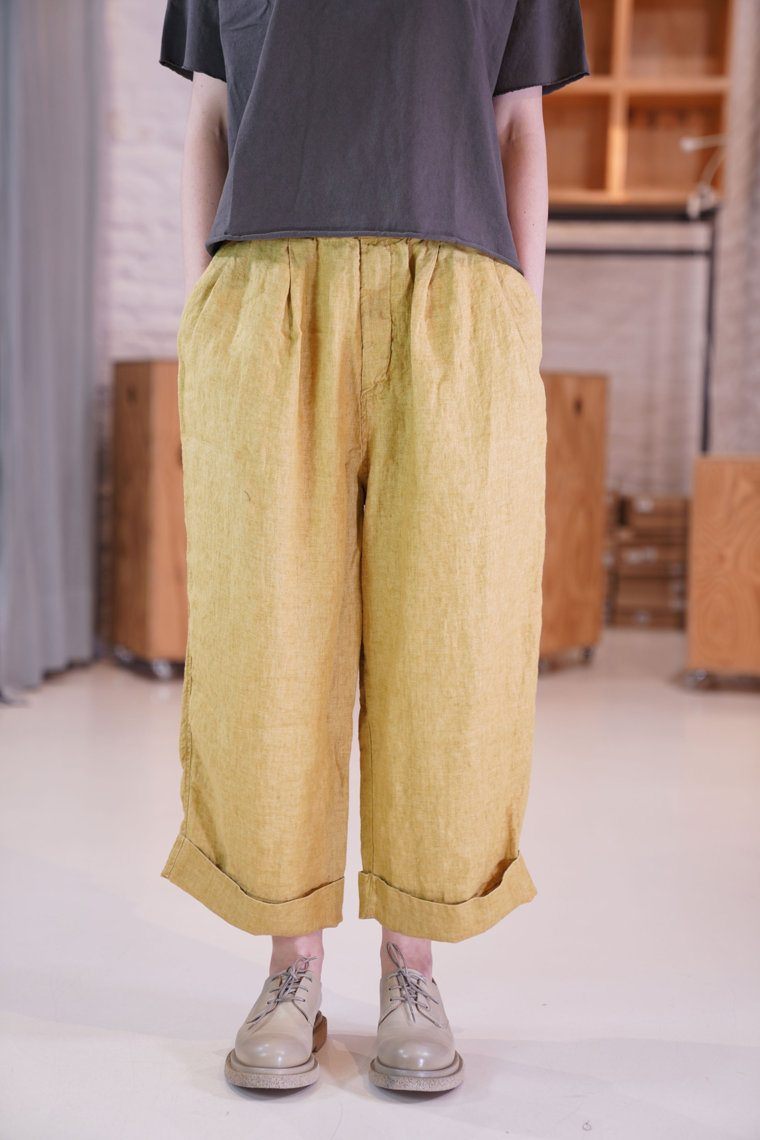 linen bragoni sun yellow