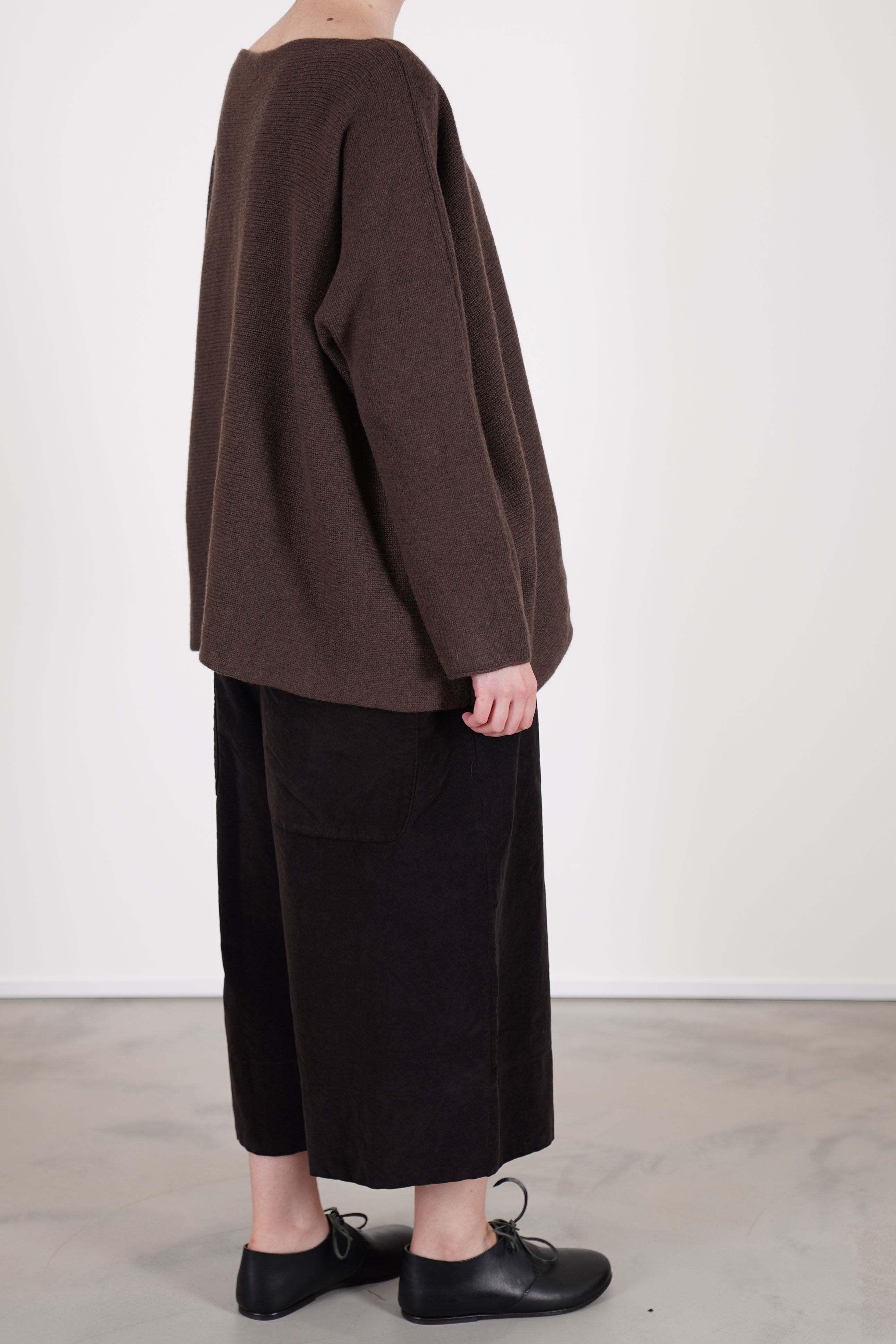 oversized boatneck sweater cashmere chestnut