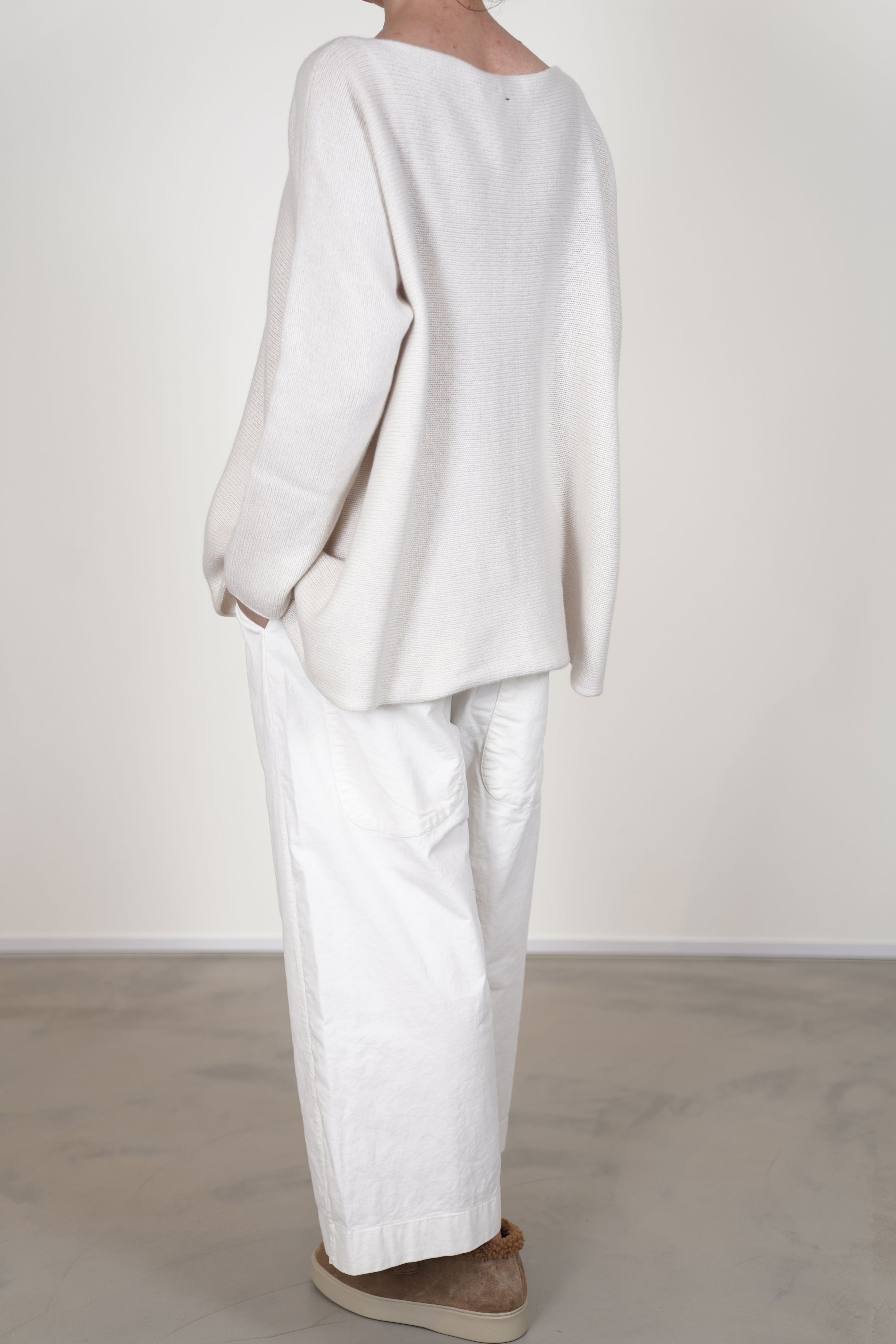 oversized boatneck sweater cashmere oatmeal