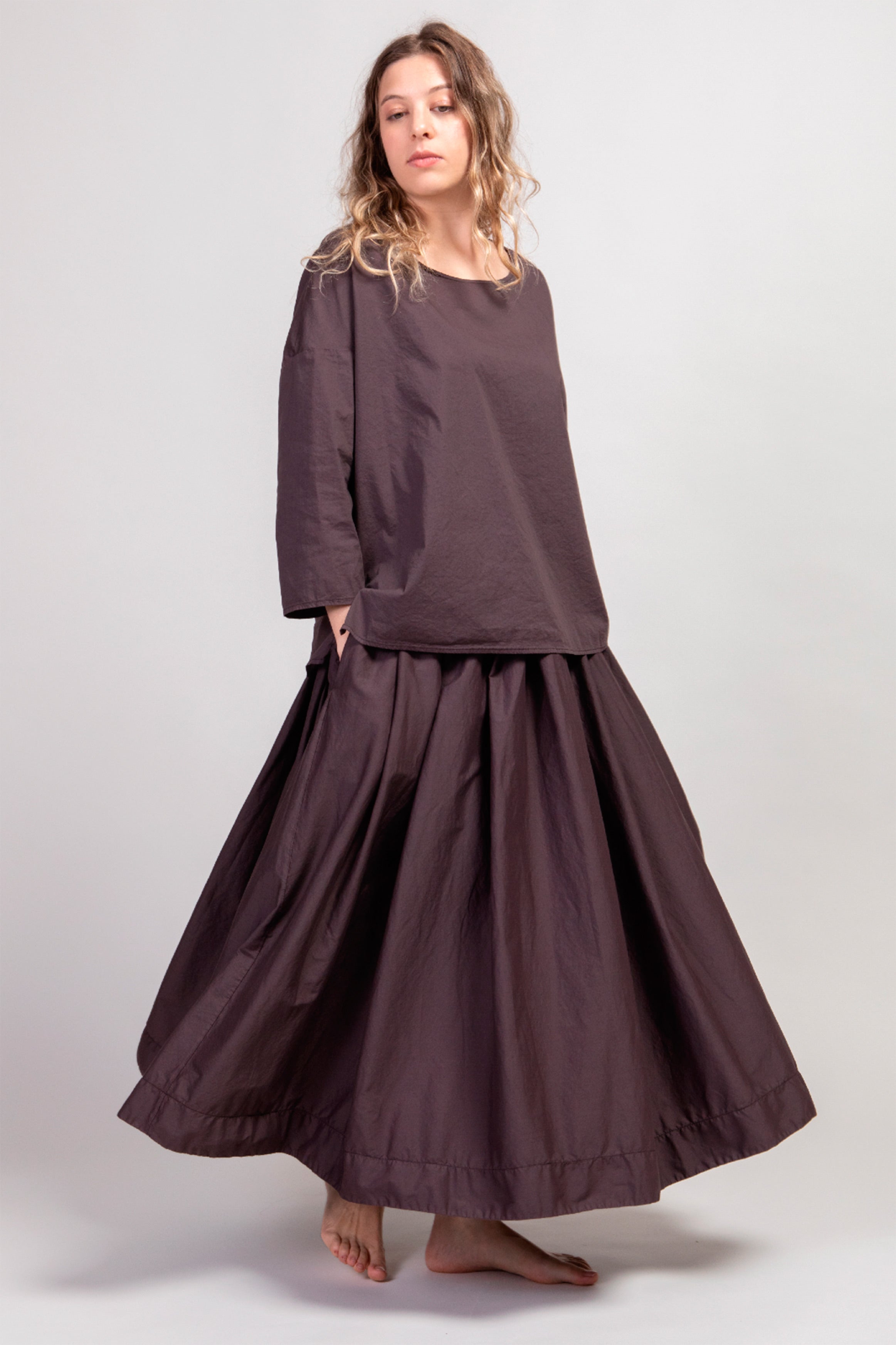 pleated long skirt tsl thyme