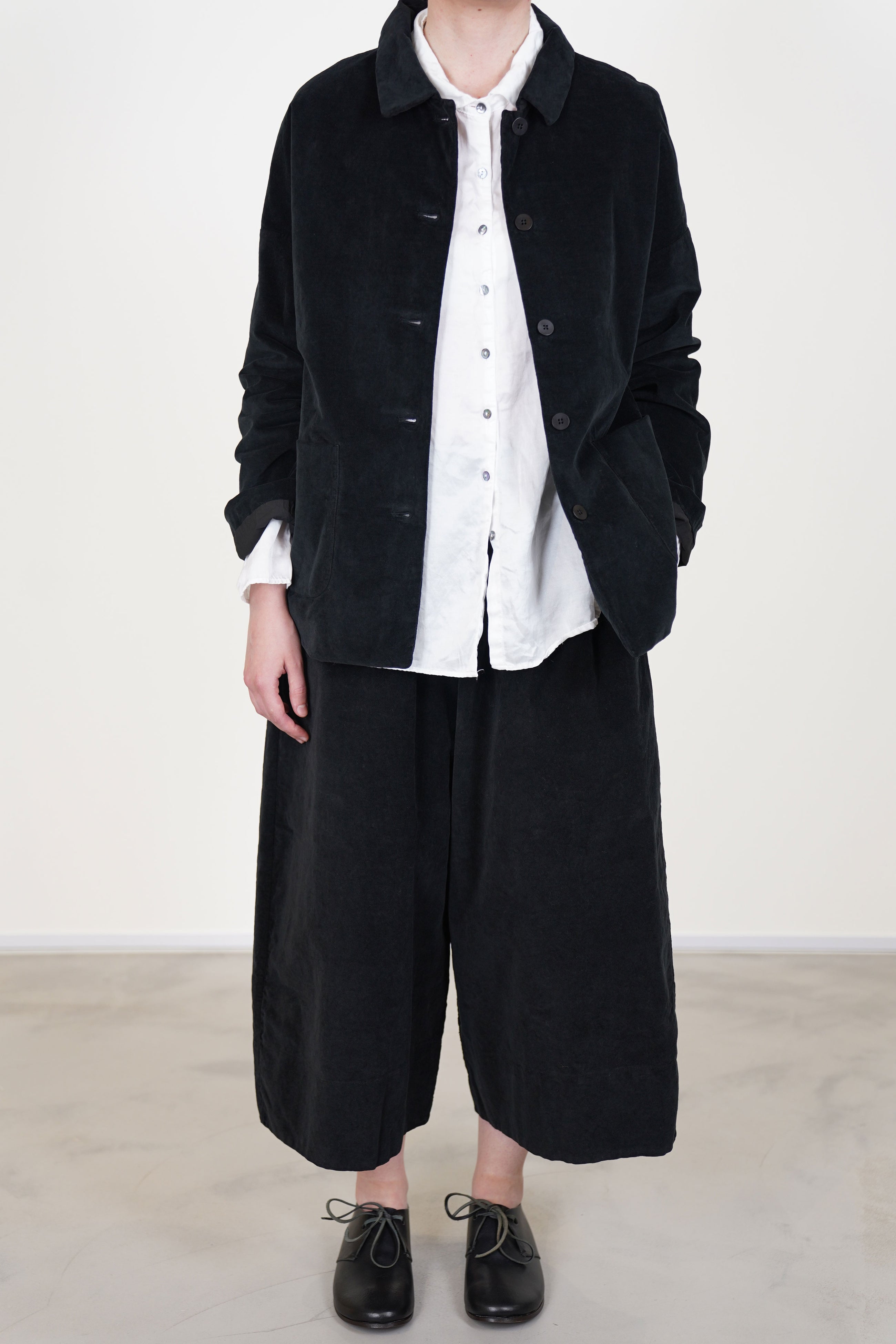 shirt loose blazer velvet black