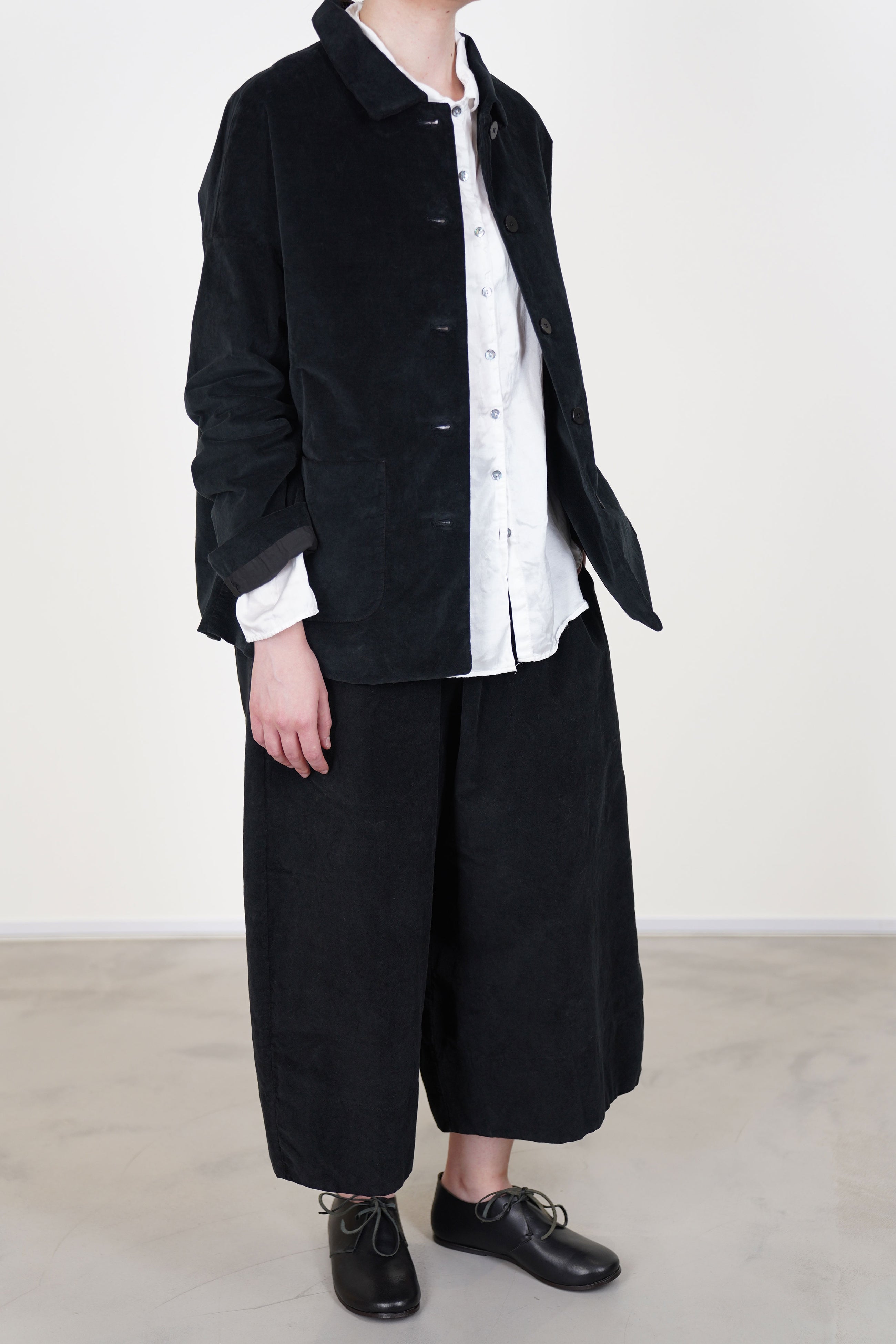 shirt loose blazer velvet black