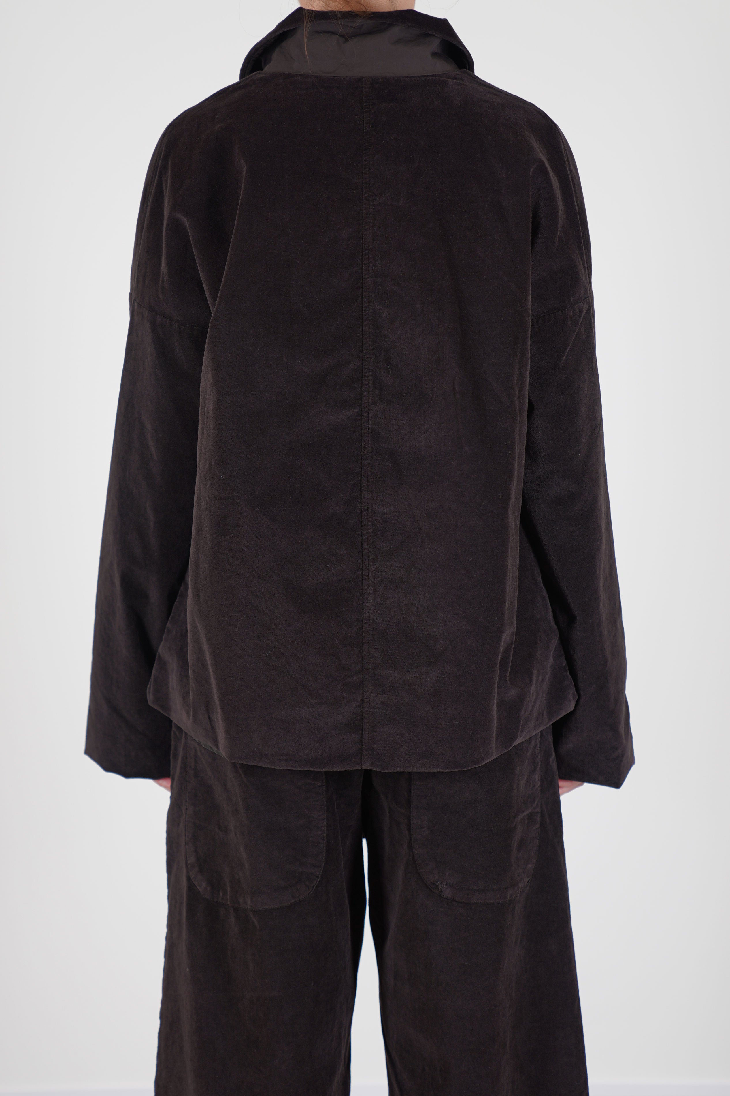 shirt loose blazer velvet chocolate