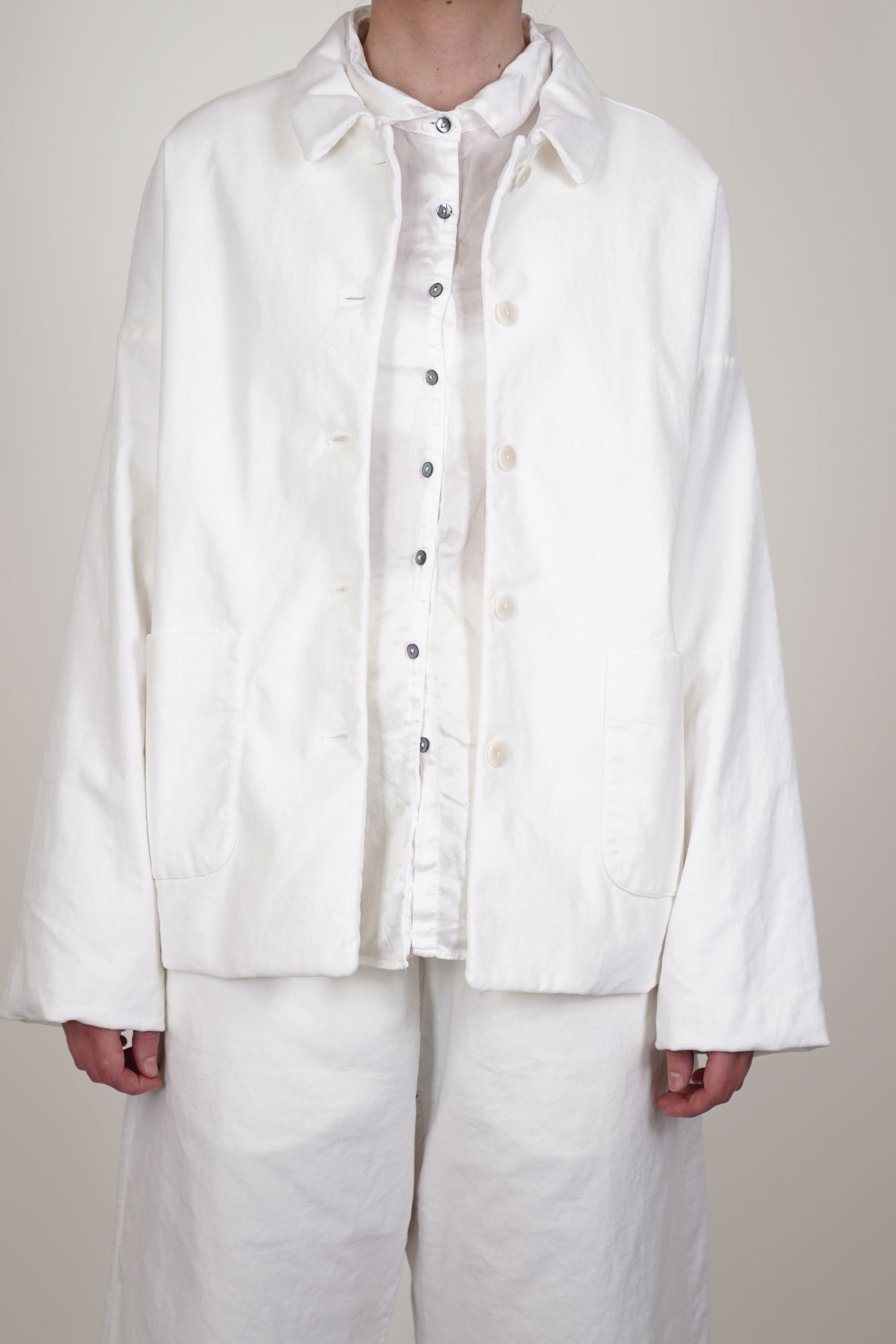 shirt loose blazer velvet milk