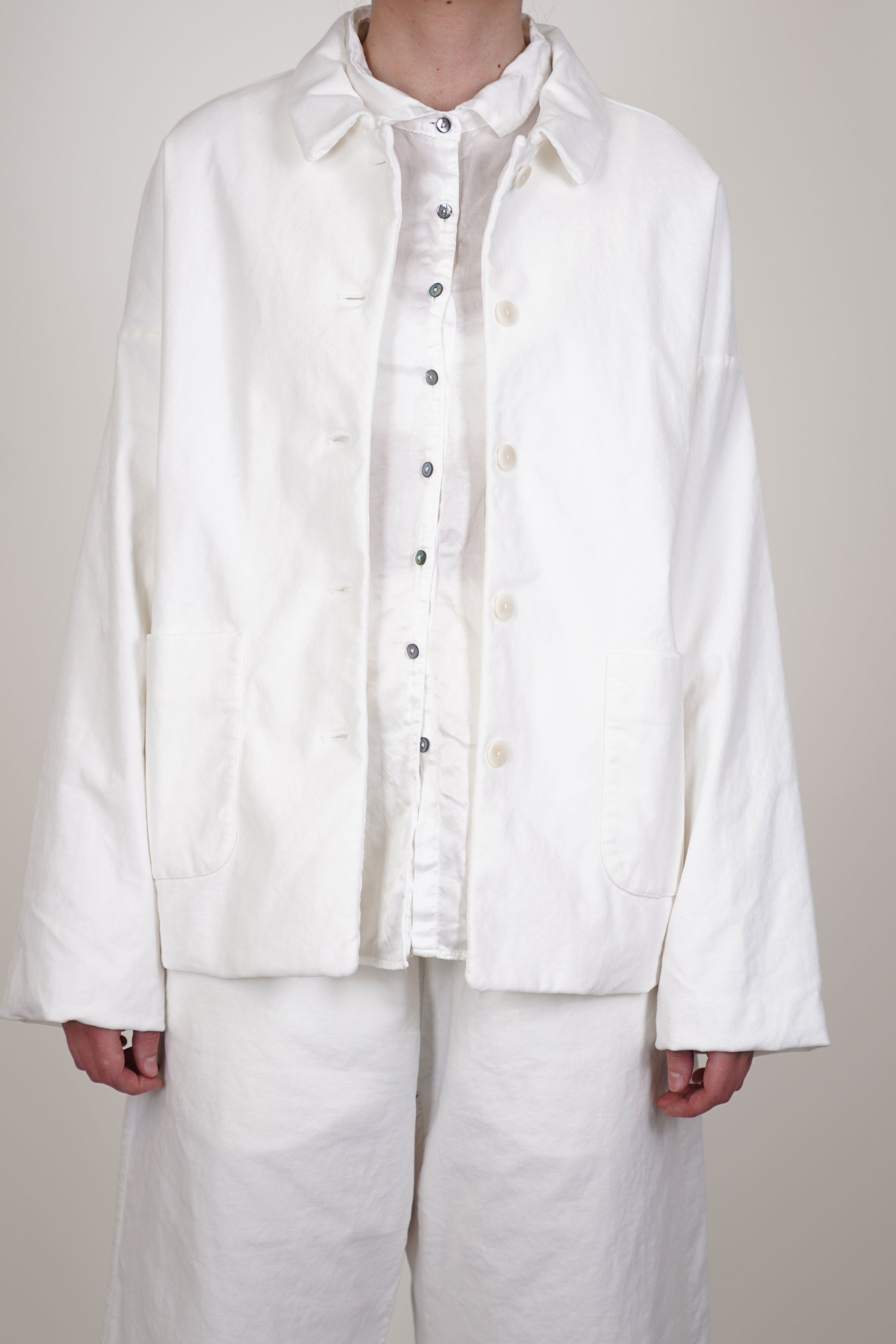 shirt loose blazer velvet milk