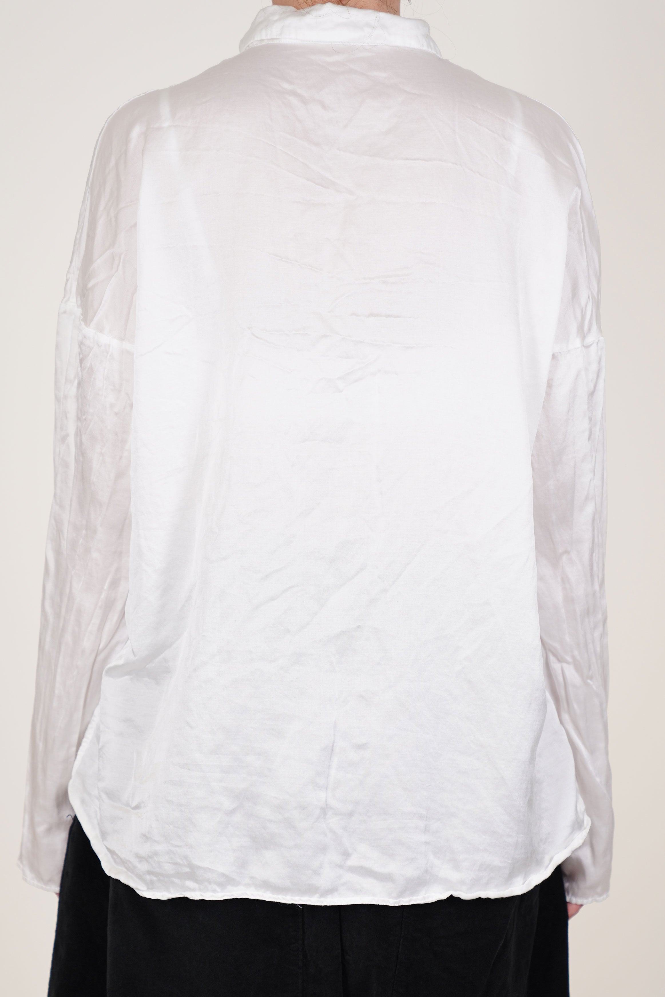 short collar shirt sc silk cotton milk