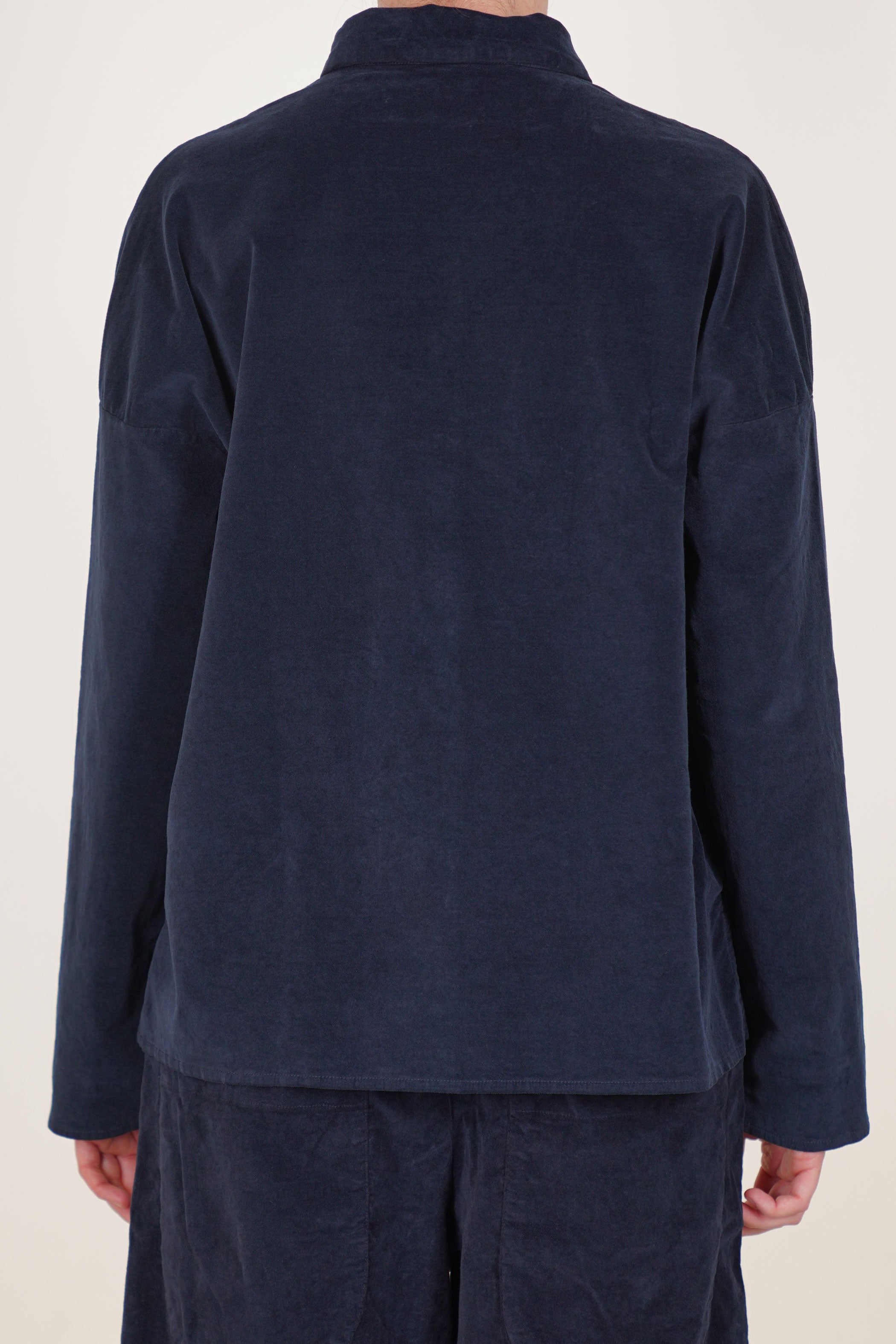 short collar shirt velvet ink