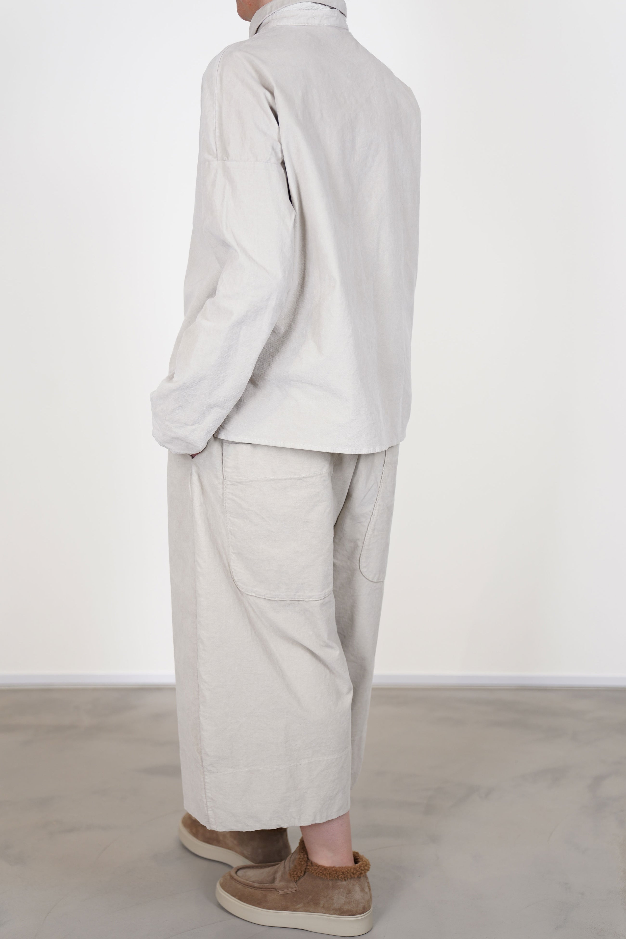 short collar shirt velvet oatmeal