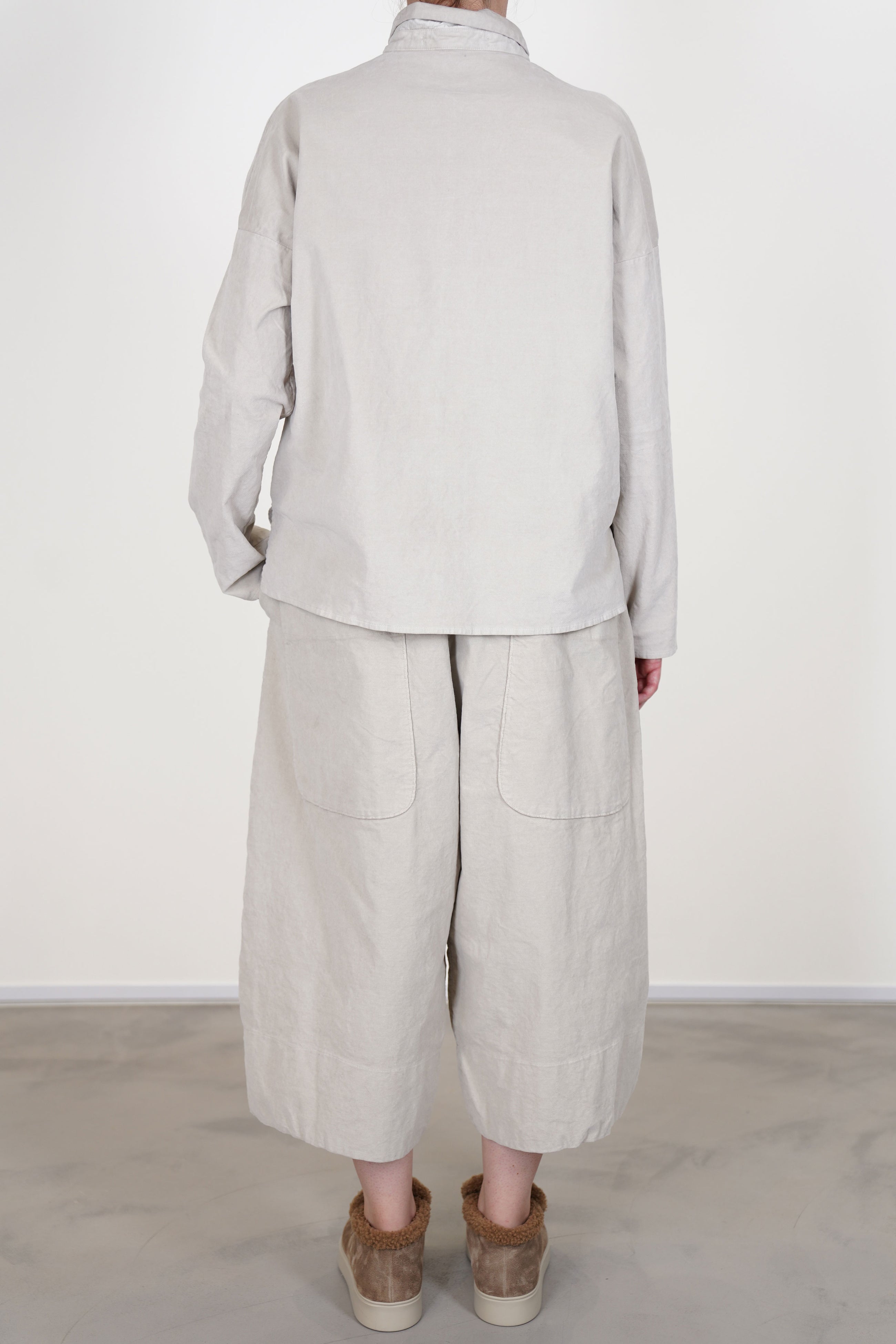 short collar shirt velvet oatmeal