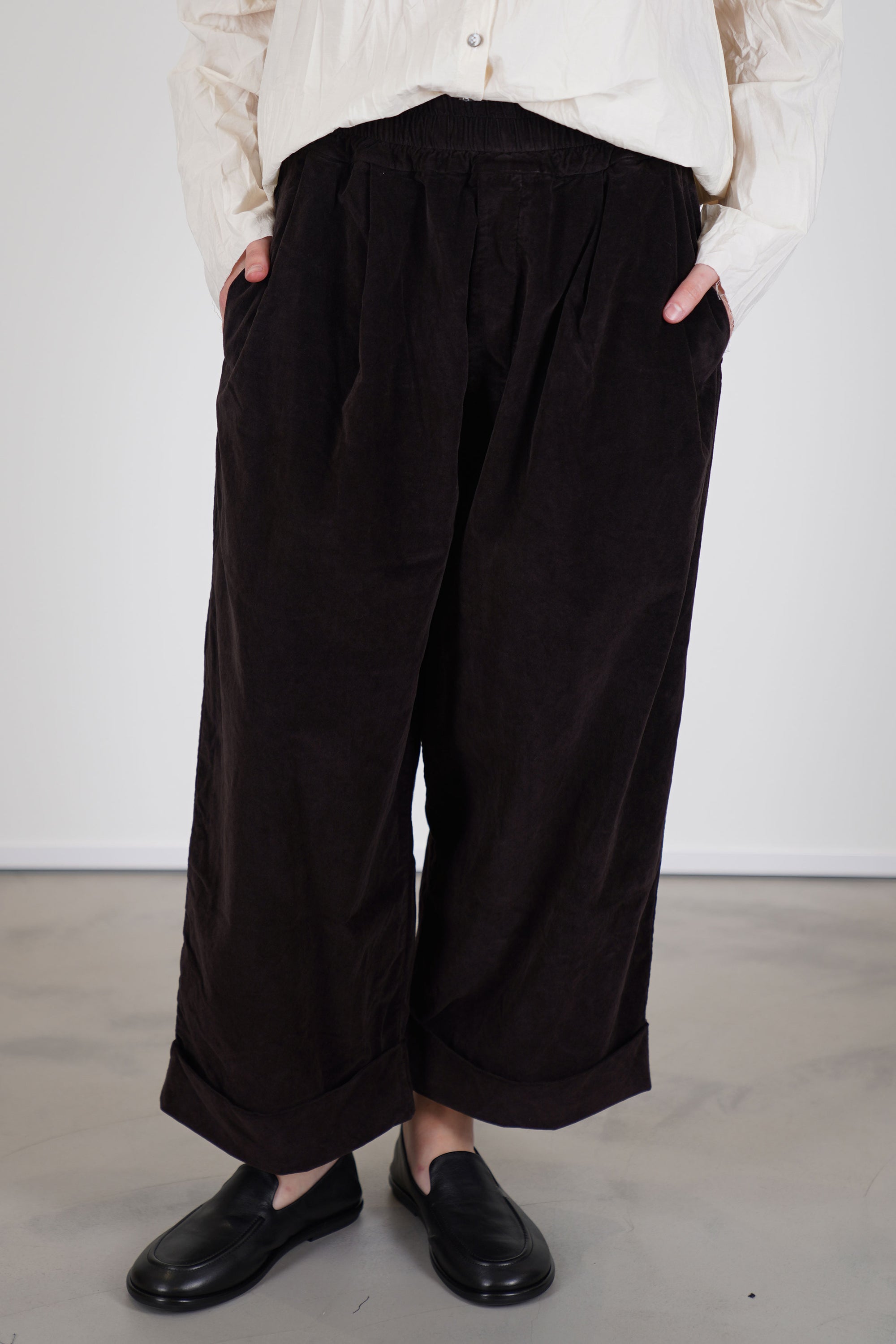 trousers bragoni velvet chocolate