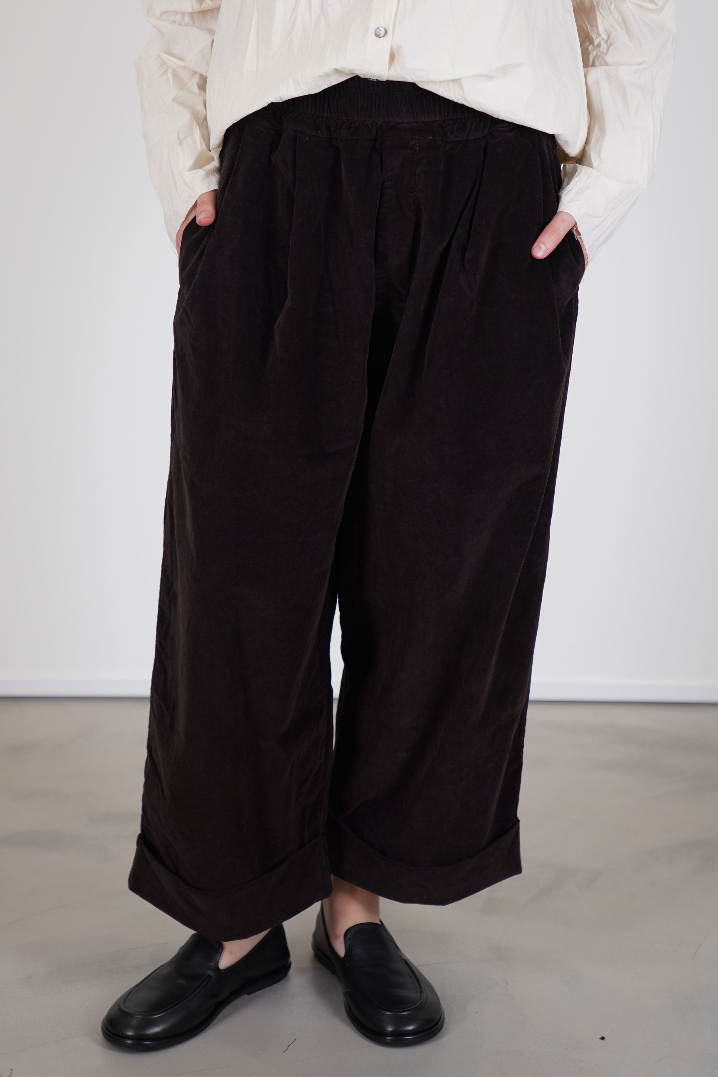 trousers bragoni velvet chocolate