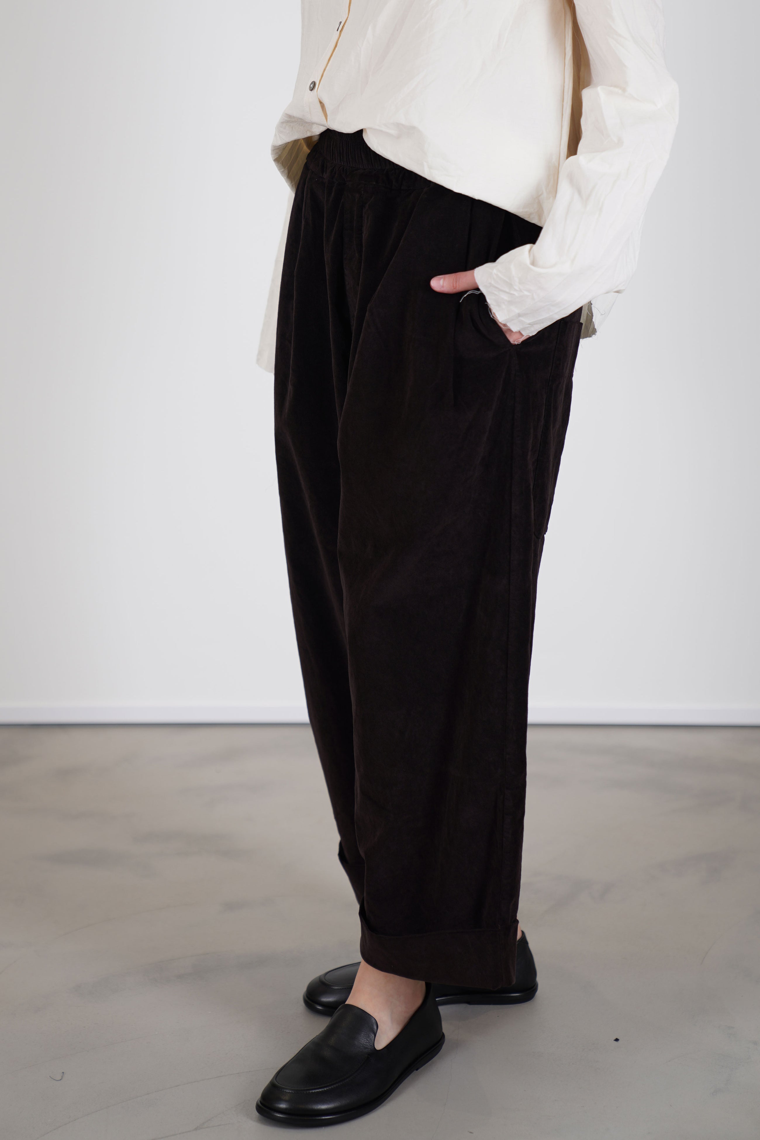 trousers bragoni velvet chocolate