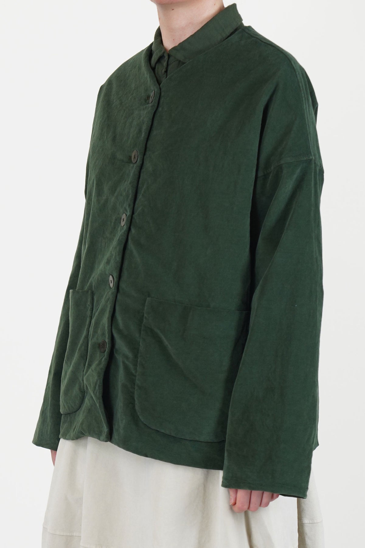 velvet loose jacket forest