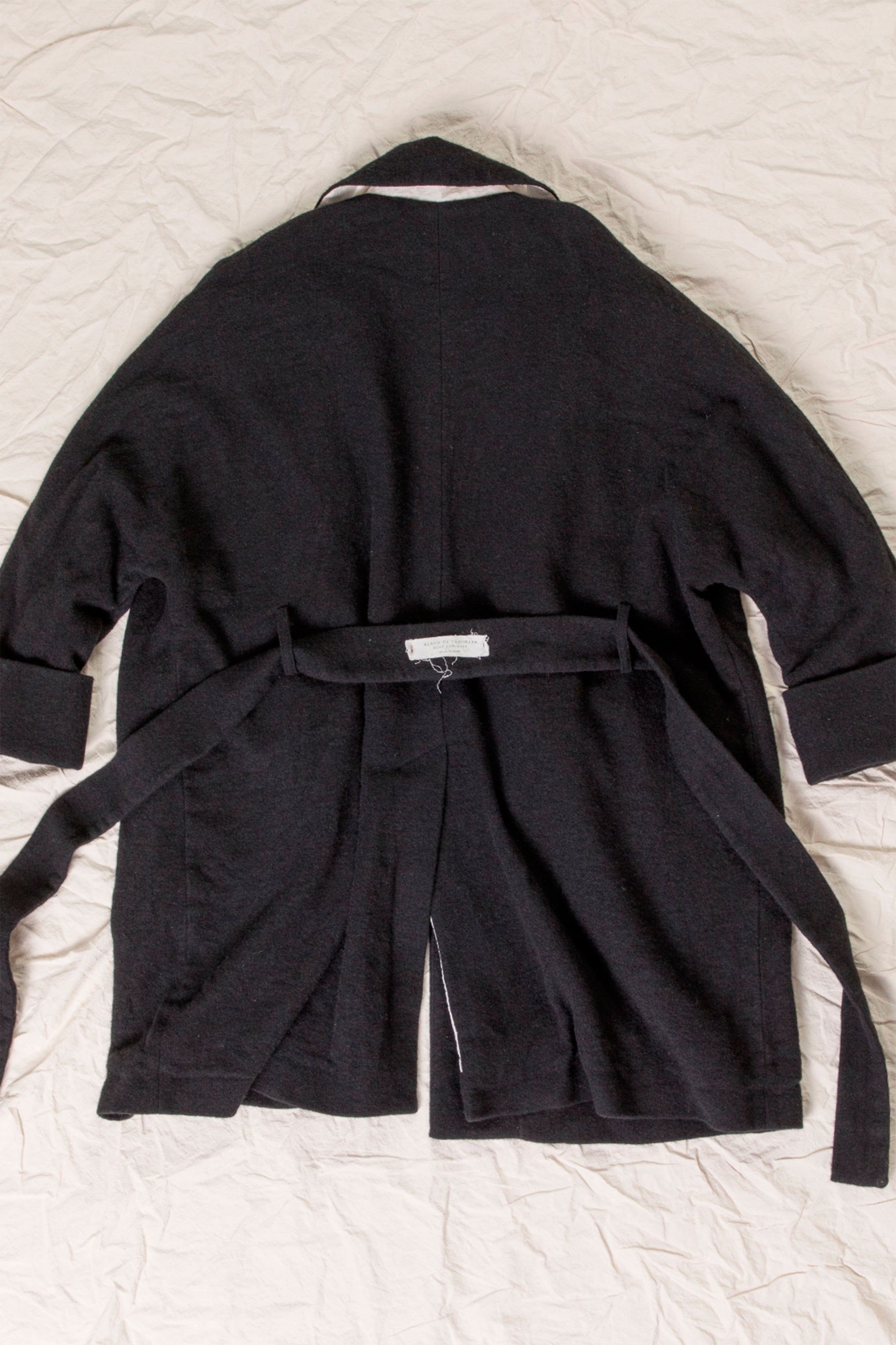 woolen wrap coat wo|ws black