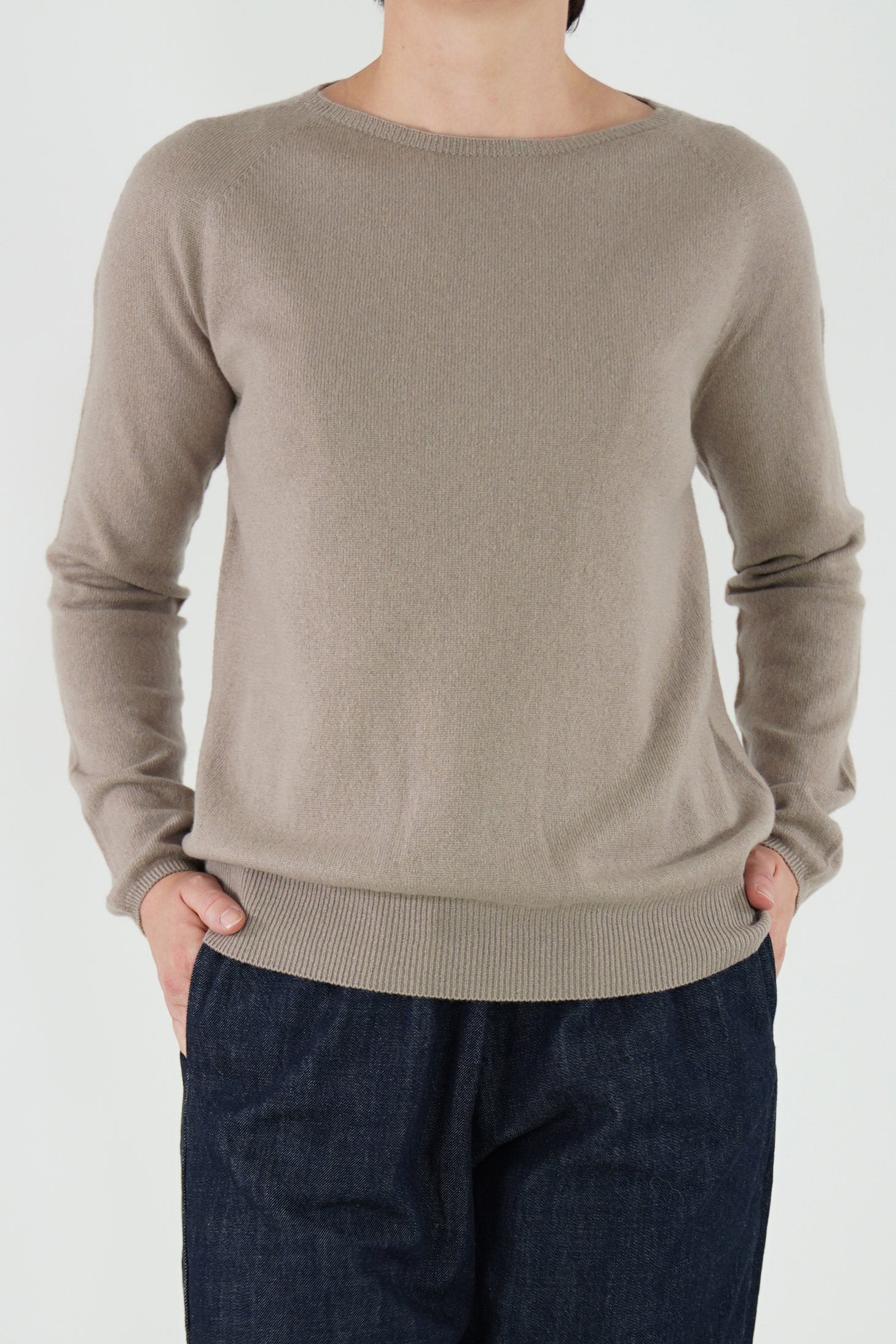 thin cashmere sweater ecru p1632/ts759