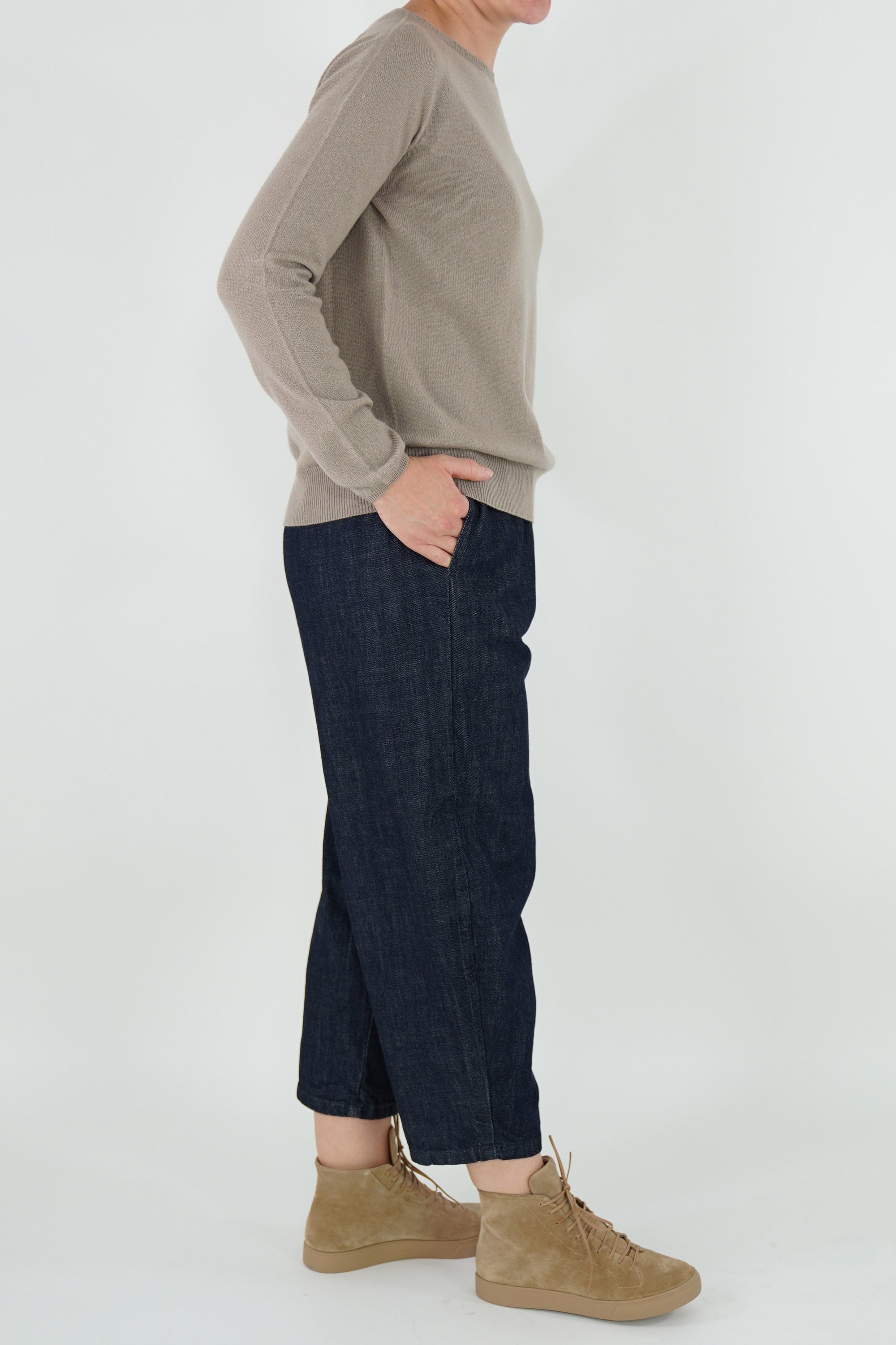 thin cashmere sweater ecru p1632/ts759