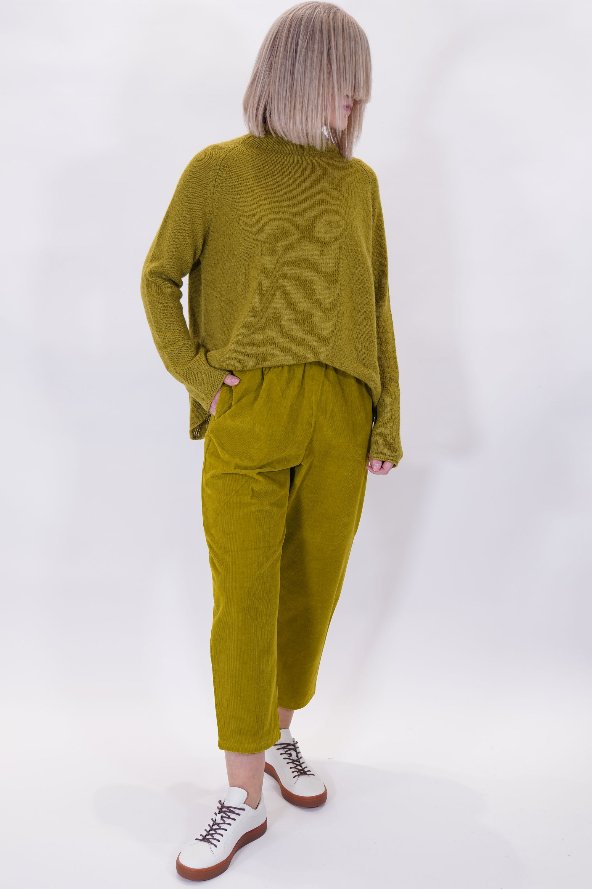 corduroy trousers grass green P645/TS841