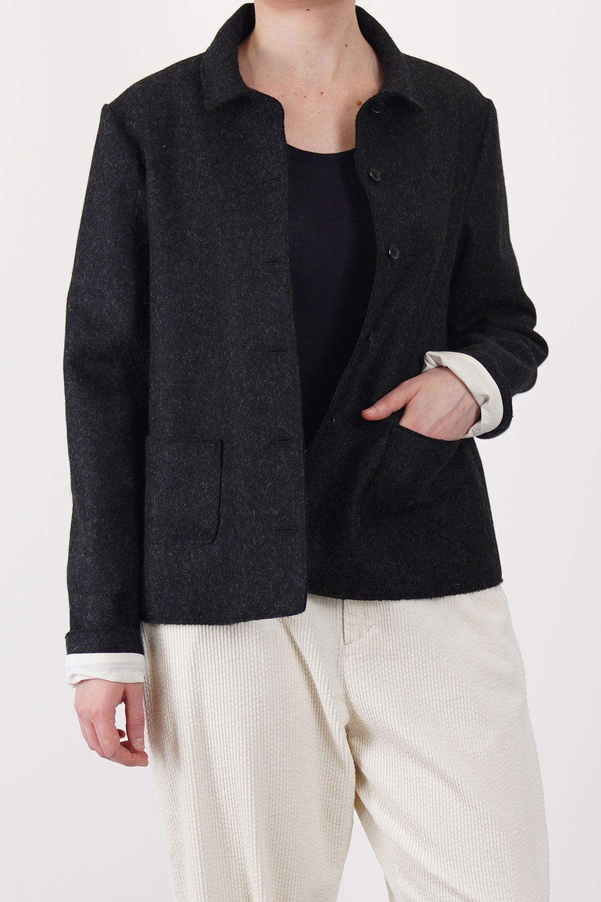 apuntob wool jacket black p1846/ts887 | carrousel the store