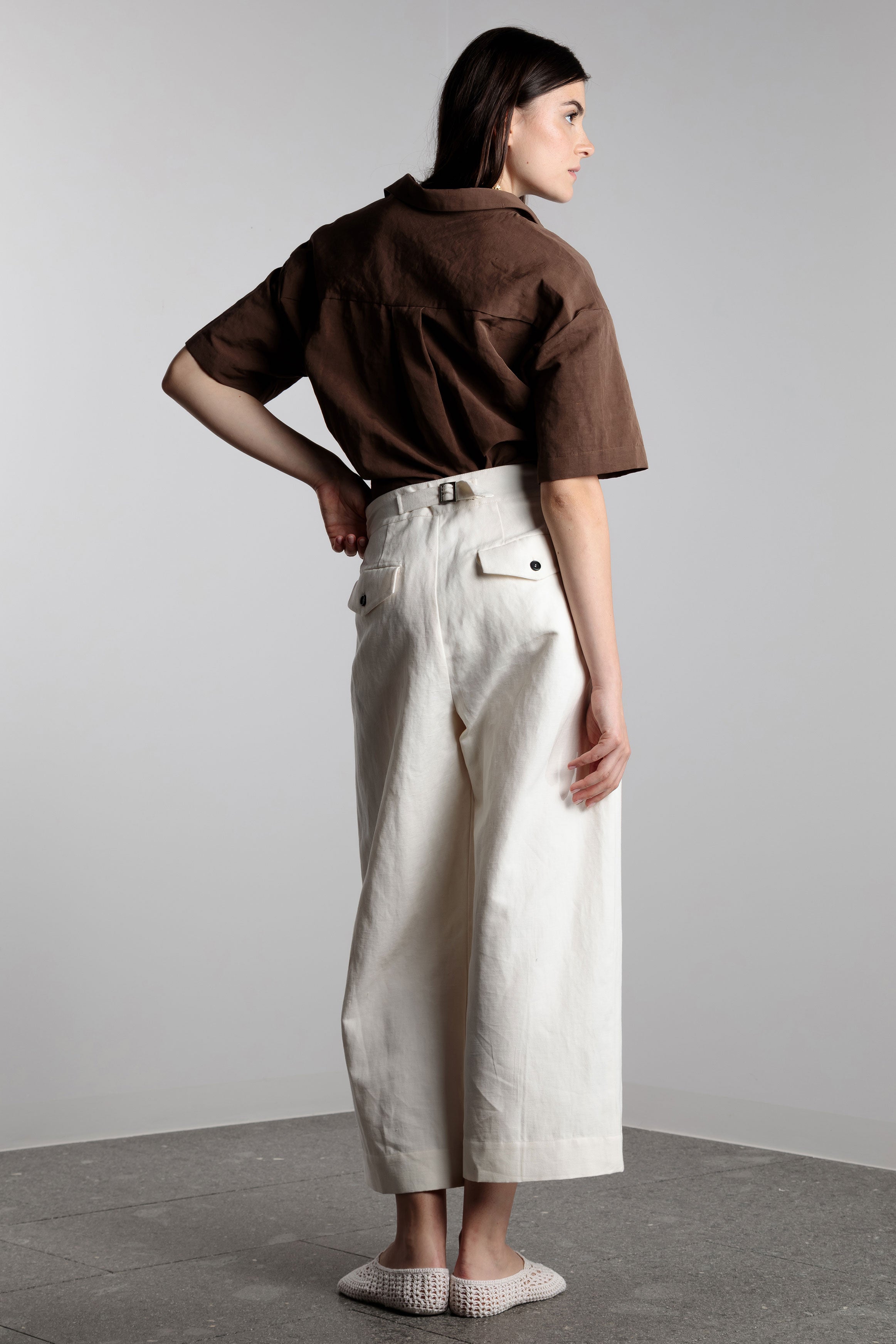 cotton linen pants lucy ivory