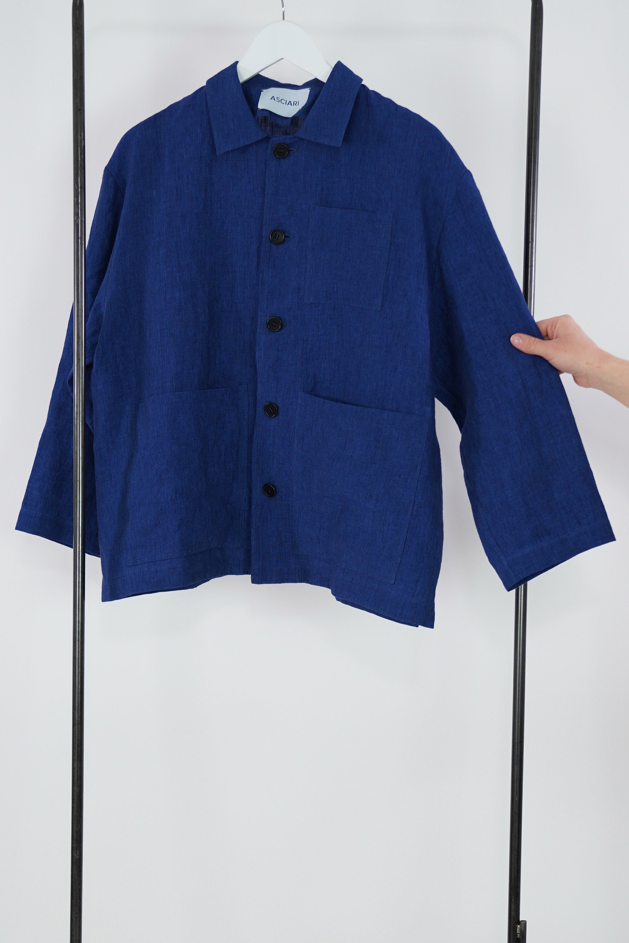 linen jacket ginestra indigo blue